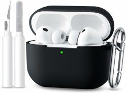 Maledan Kompatibel mit Apple AirPods Pro 3 Hülle - Weich Silikon Stoßfeste Schutzhülle für AirPods Pro 3 Generation Case Cover 2025 mit Reinigungskit & Karabiner [LED Sichtbar],Schwarz Angebot bei HelloDeals
