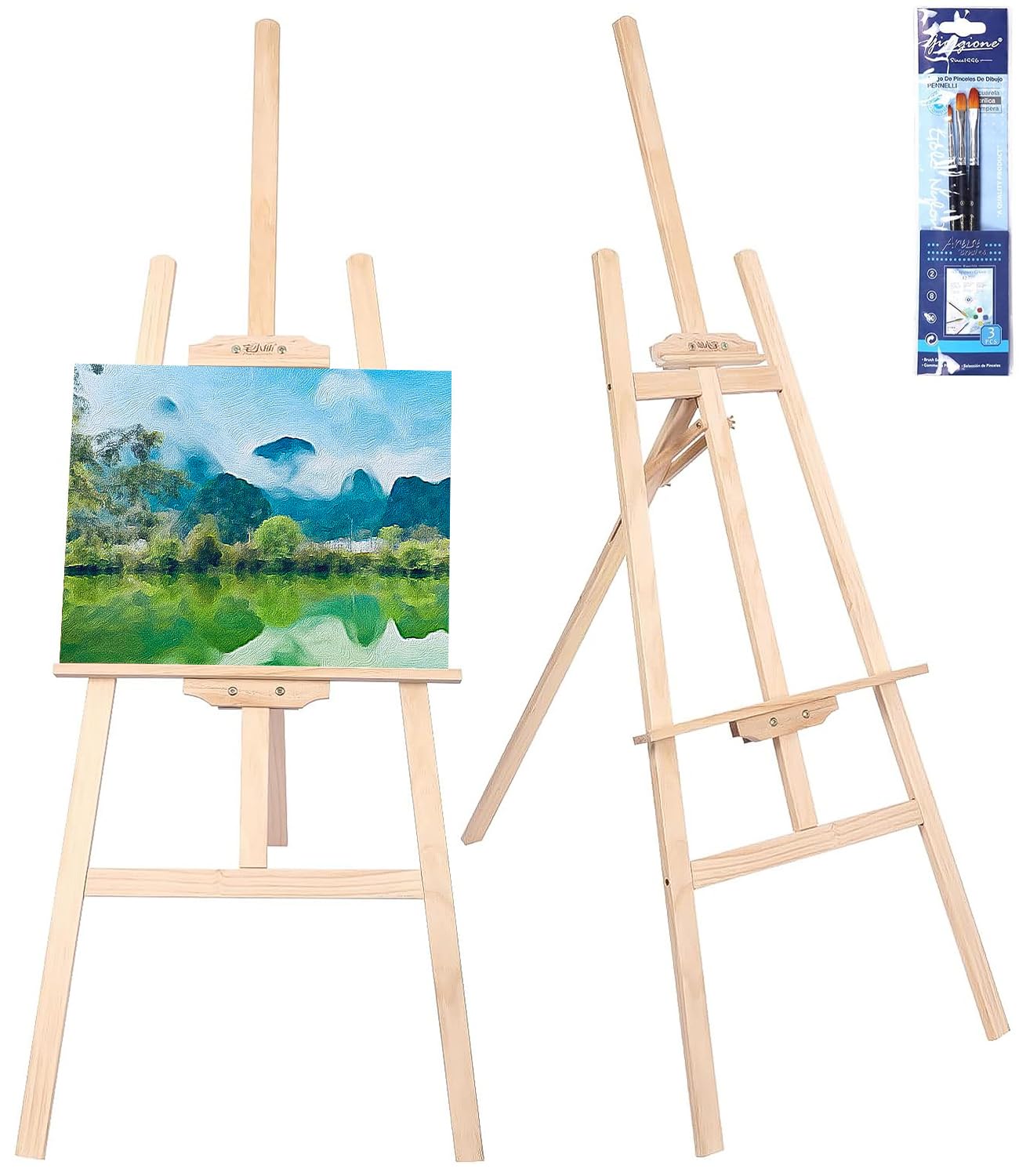 Zawaer Staffelei 150CM Aus Vollholz - Groß Klappbar Und Höhenverstellbar - Bild Ständer für Kunst, Hochzeiten, Leinwand - Geeignet für Kinder Und Erwachsene 1.94 Kilogramm Angebot bei HelloDeals