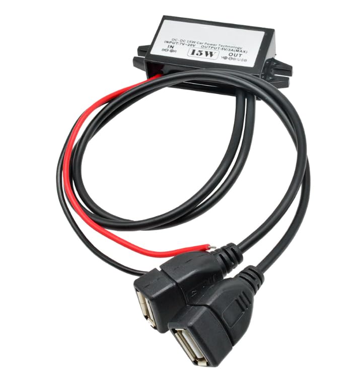Heemol 12V auf USB,12V auf 5V USB-Adapter,Buck-Konverter-Modul 3A 15W DC auf DC Auto-Stromwandler Adapter (Dual USB) 1 Stück Angebot bei HelloDeals