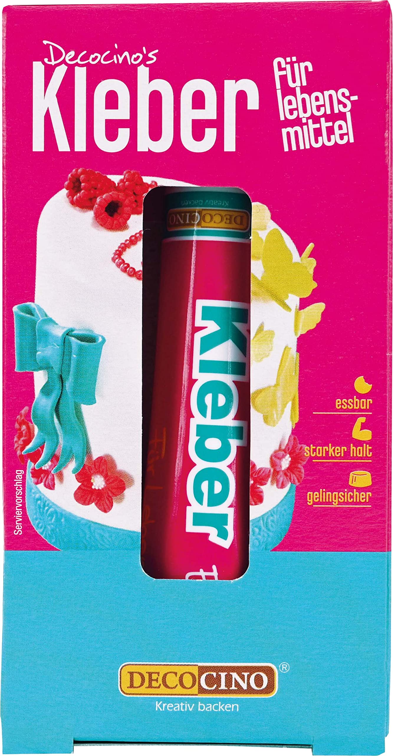 Decocino Essbarer Kleber – für Torten-Deko, Kuchen-Deko – CMC-Kleber, Lebensmittel-Kleber – zum Kleben auf Fondant, Torten und anderen Speisen 1 Angebot bei HelloDeals