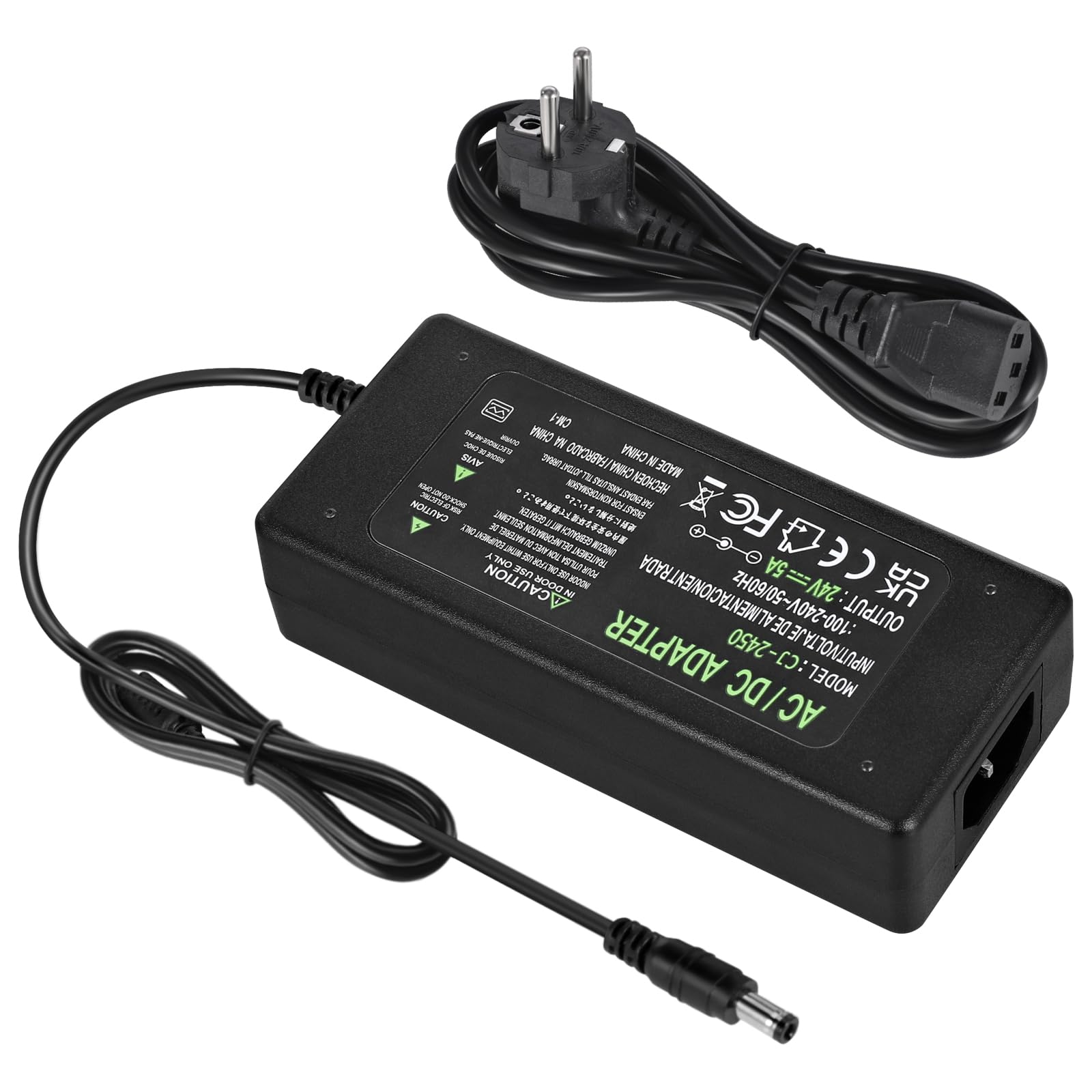 24V 5A Netzteil, 120W AC 100-240V zu DC 24V Netzteil Transformatoren Trafo 5,5mm x 2,5/2,1mm DC Jack, 120W Spannungswandler Adapter,Universal Adapter für LED Streifen,LCD Monitor,LED Treiber Angebot bei HelloDeals