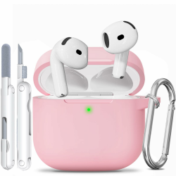 TNSNK for AirPods 4 hülle with Cleaner Kit, Silikon Protection Case for Apple Airpods 4 ANC (AirPods 4 mit Aktiver Geräuschunterdrückung) Support Wireless Charging with Keychain(2024)-Pink AirPods 4 Case A1-Rosa Angebot bei HelloDeals