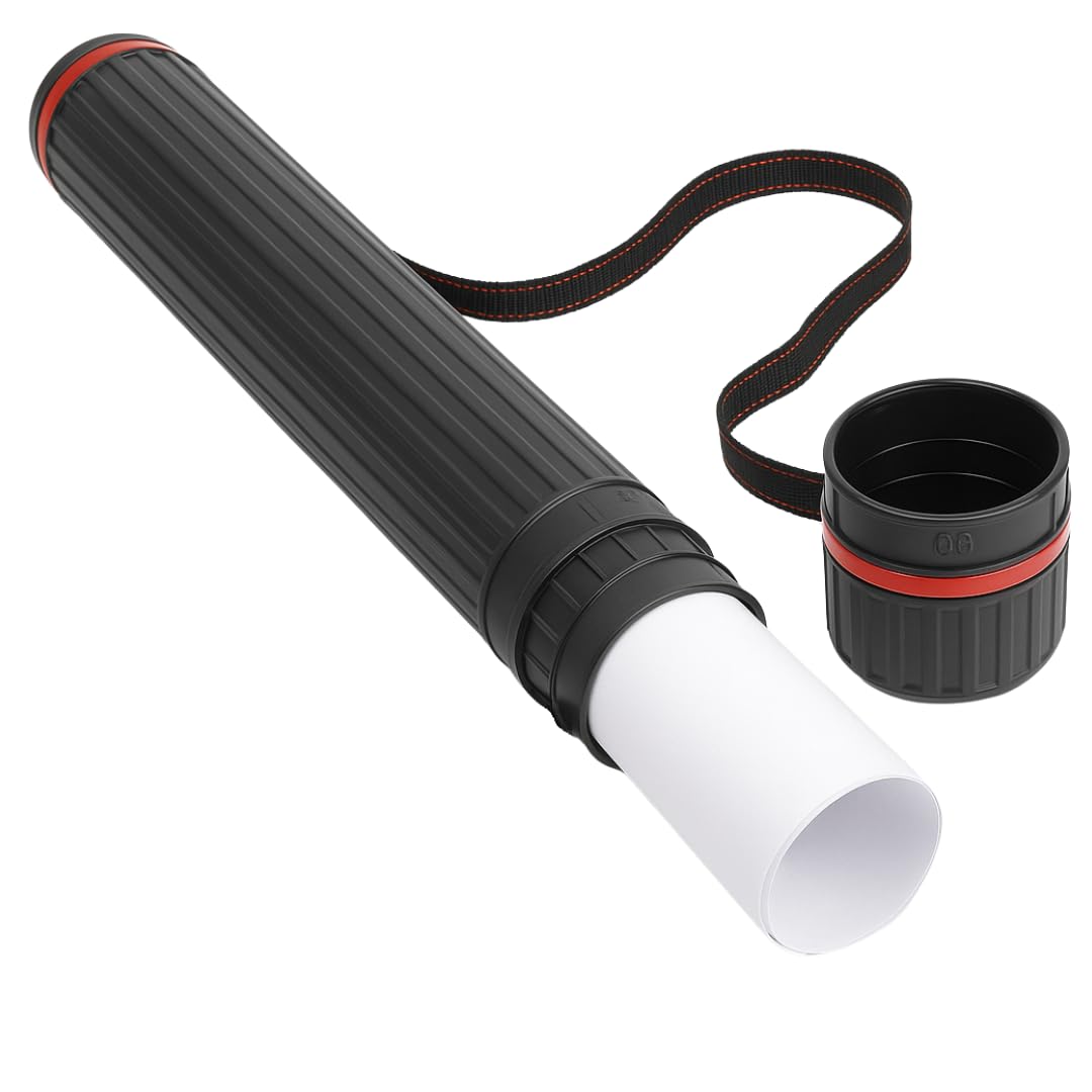 Drake Archery Teleskop Posterrolle A0, 62–105 cm, 8 cm Durchmesser, ausziehbare Transportrolle für Zeichnungen und Poster, Zeichenrolle mit Tragegurt, Kunststoffröhre für Bilder, Flipcharts, Skizzen Angebot bei HelloDeals