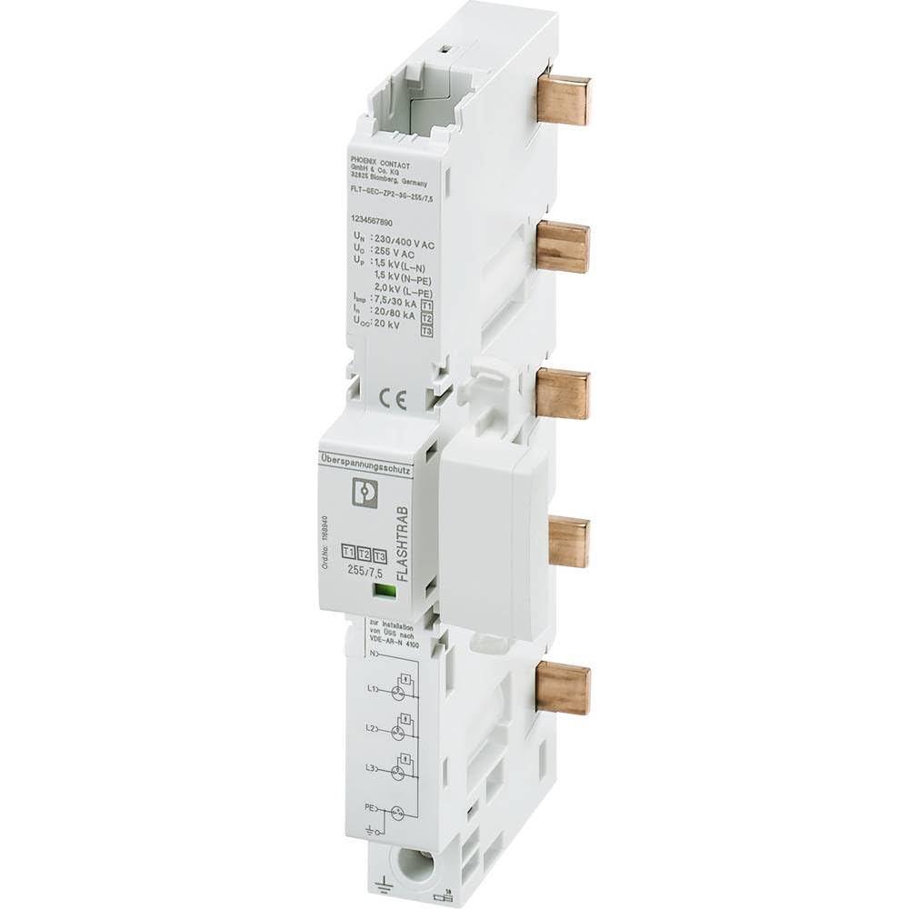PHOENIX CONTACT 1168940 FLT-SEC-ZP2-3S-255/7.5 Kombiableiter 20 kA 1St. Angebot bei HelloDeals