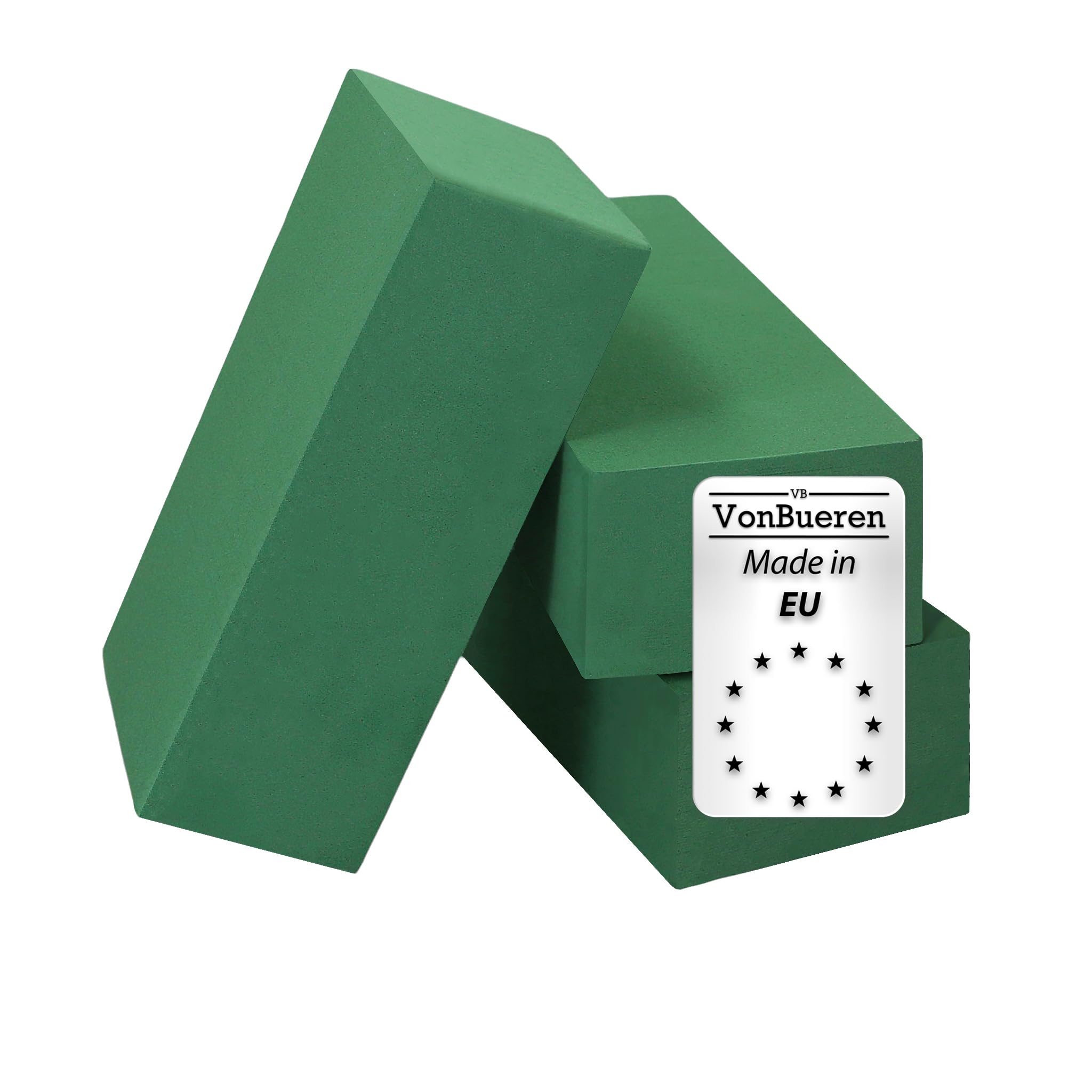 VonBueren 3 x Steckschaum nass Steckschwamm für Blumen | ca. 23 x 11 x 7,5 cm je Blumensteckschaum | Steckmasse zum Basteln | Steckmoos | für Kunstblumen und Frischblumen | Made in EU Angebot bei HelloDeals