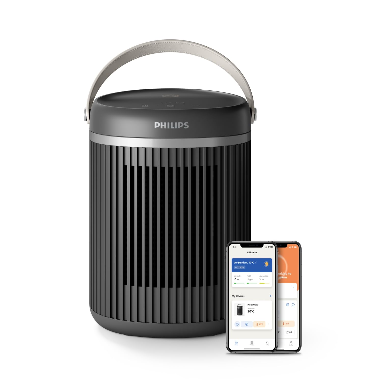 Philips 3000 Series Energy Efficient Connected Fan Heater 2000W, bis zu 50% Energieeinsparung mit Eco AI, leise 24 db(A), 5 Sicherheitsfunktionen, 45°-Oszillation, dunkelgrau (CX3120/01) Tischheizlüfter, 2000W Schwarz Angebot bei HelloDeals