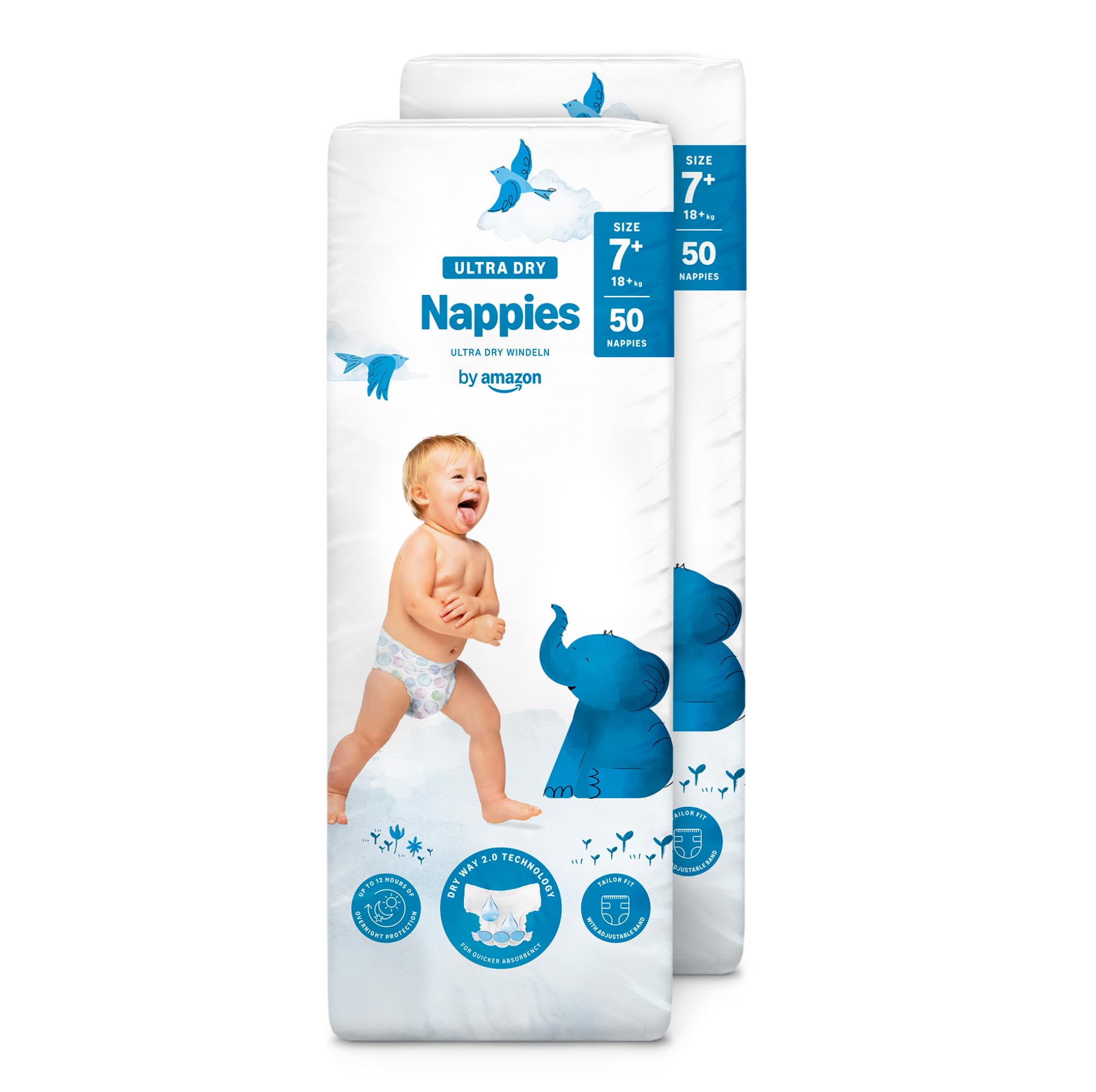 by Amazon Ultra Dry Windeln – Größe 7+ (18 kg+) – 100 Windeln (2 Packungen à 50 Stück) (Früher Unter Der Marke Mama Bear, Identisches Produkt) Größe 7+ (18+ kg) Angebot bei HelloDeals