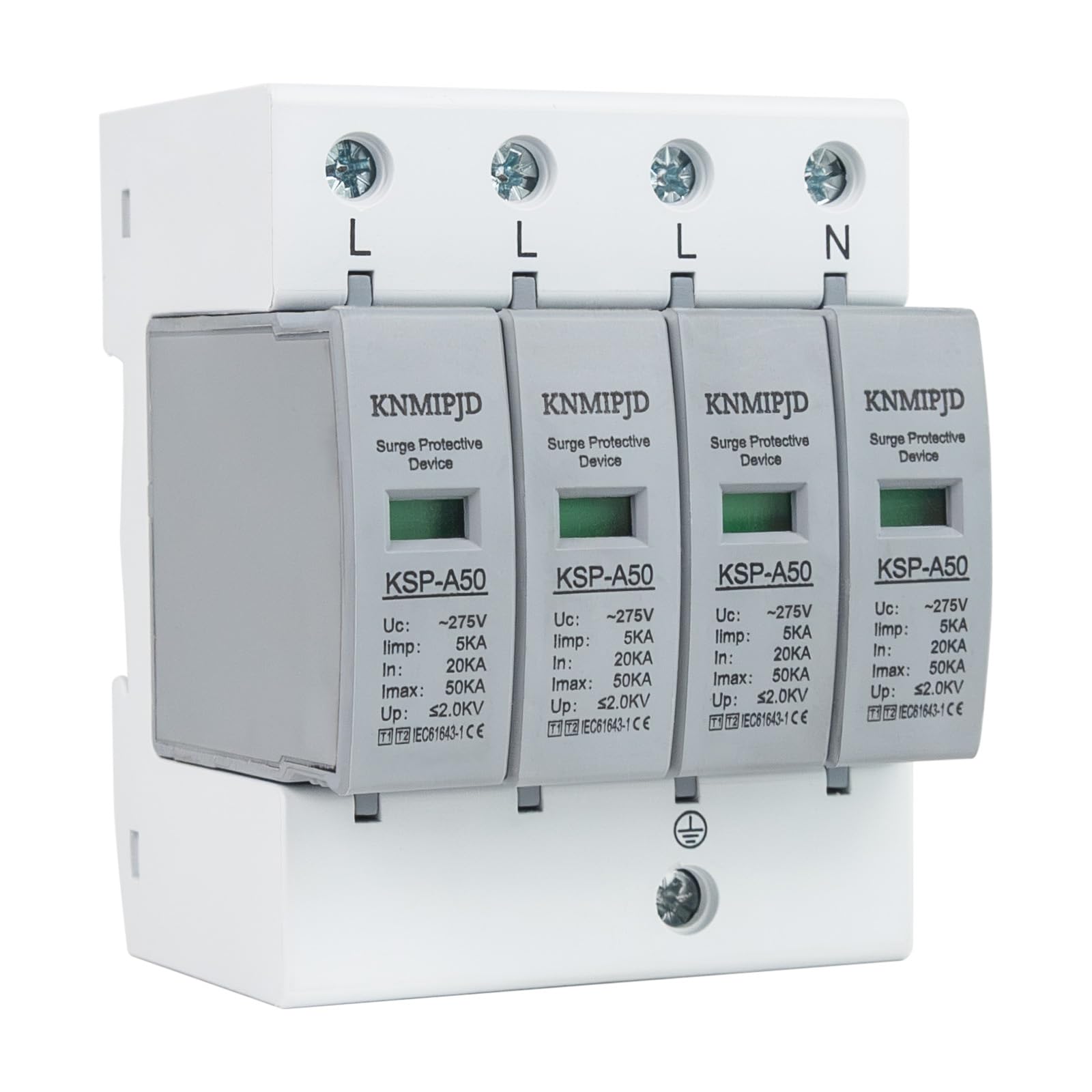 KNMIPJD 275V überspannungsschutz 4-Polig Überspannungsableiter Typ 1+Typ 2 20-50KA Überspannungsschutzgerät für PV Für den Blitzschutz (275V 20-50KA) 4P 275V 20-50KA Angebot bei HelloDeals