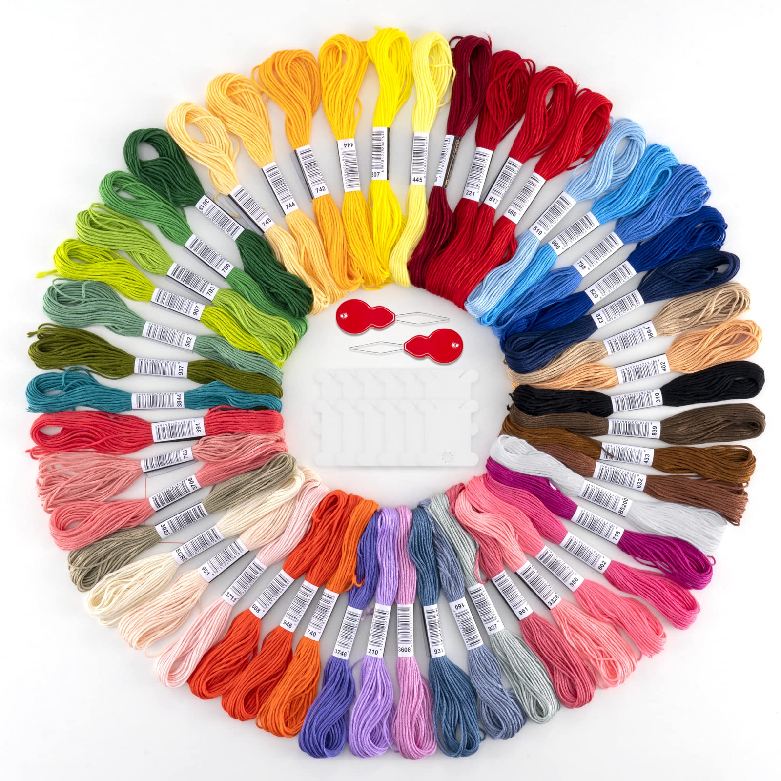 50 Farben Stickgarn set, Embroidery Floss Multifarben Weicher Polyester Perfekt für Armbänder Knüpfen Stickerei Basteln Crafts Arts Kreuzstich, 8m, 6fädig, Threads Nähgarne Häkeln Colorful Angebot bei HelloDeals