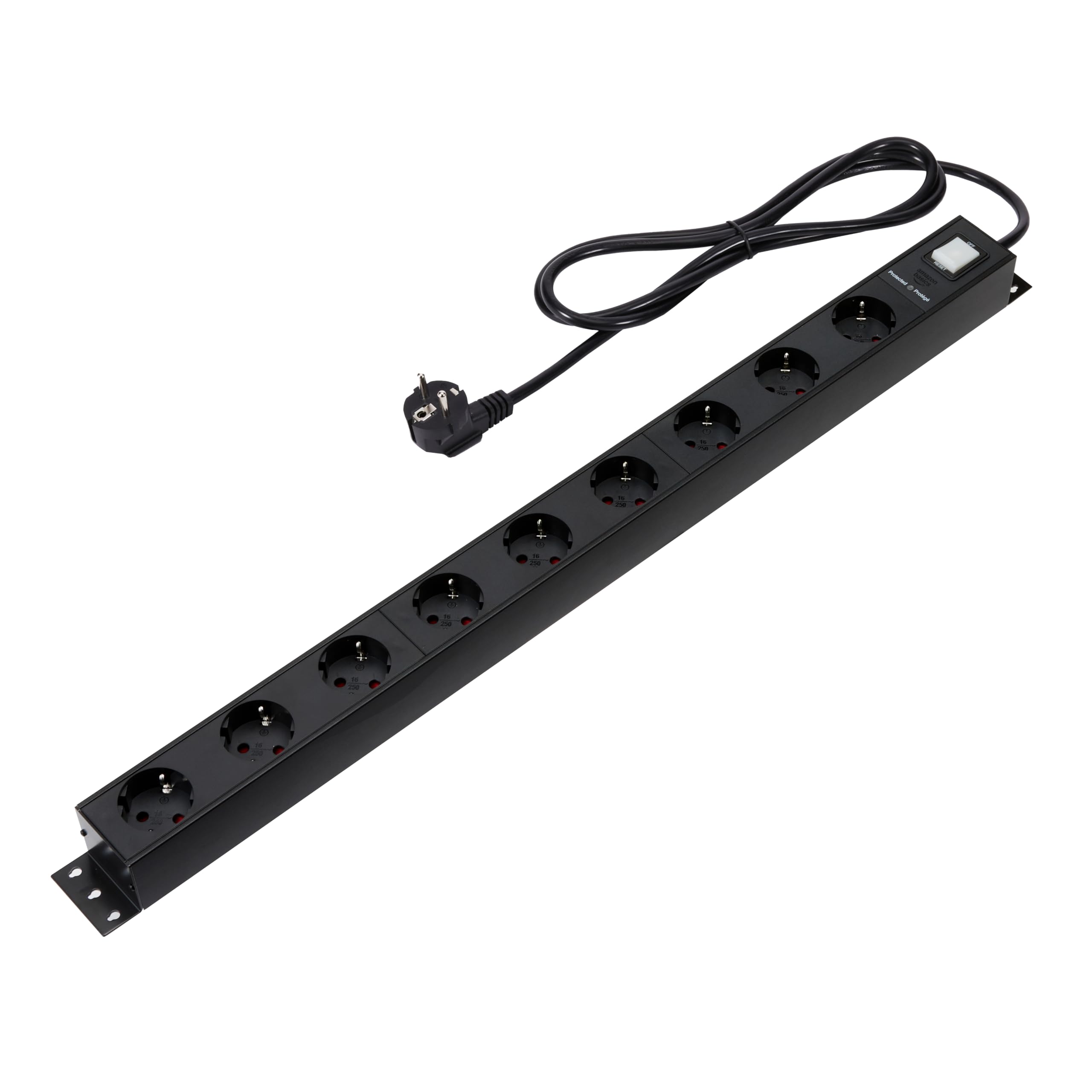 Amazon Basics Steckdosenleiste, robustes Metall, Überspannungsschutz, Rechteckig, 9 Steckdosen (EU-Stecker), 600 Joule, 1,8 m langes Kabel, Schwarz Angebot bei HelloDeals