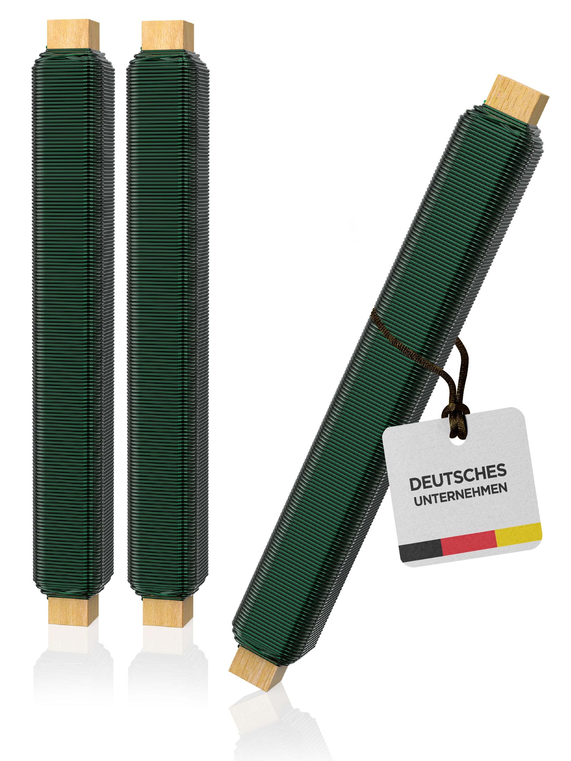 Talvani Basteldraht 3X | in grün Silber schwarz – Hochwertiger Blumendraht zum Basteln – Rostfreier Draht, DE Versand – Verbesserter Bindedraht für Pflanzen lackiert, Ø 0,65 mm | 38 m Grün 3er Angebot bei HelloDeals