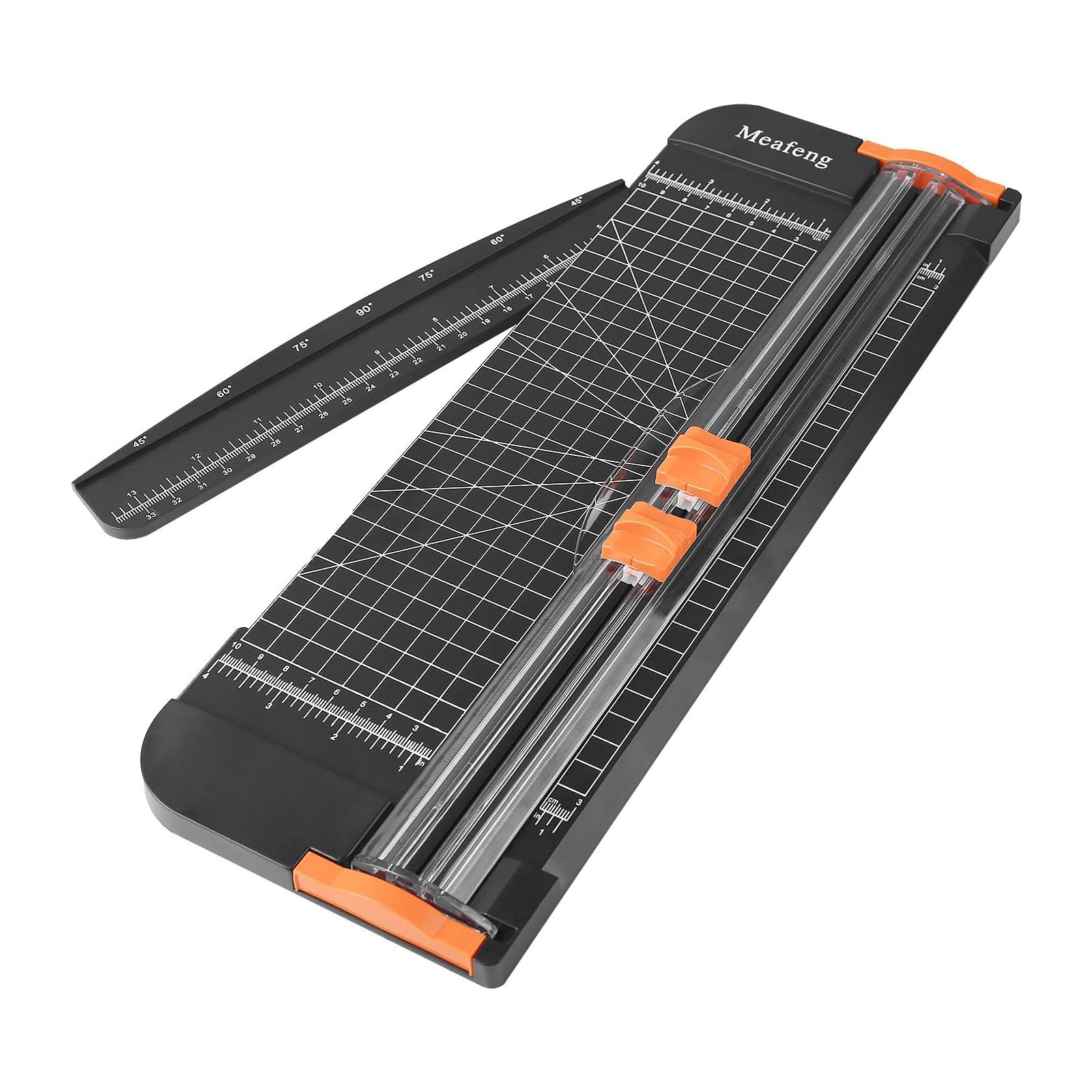 Meafeng® Papierschneider A4 mit 2 Klingen Papier Schneidemaschine Schneidegerät Papier Cutter mit Automatischer Sicherheit Schutz und Verlängerungslineal, Fotos, Coupons und Etiketten (Schwarz) Angebot bei HelloDeals