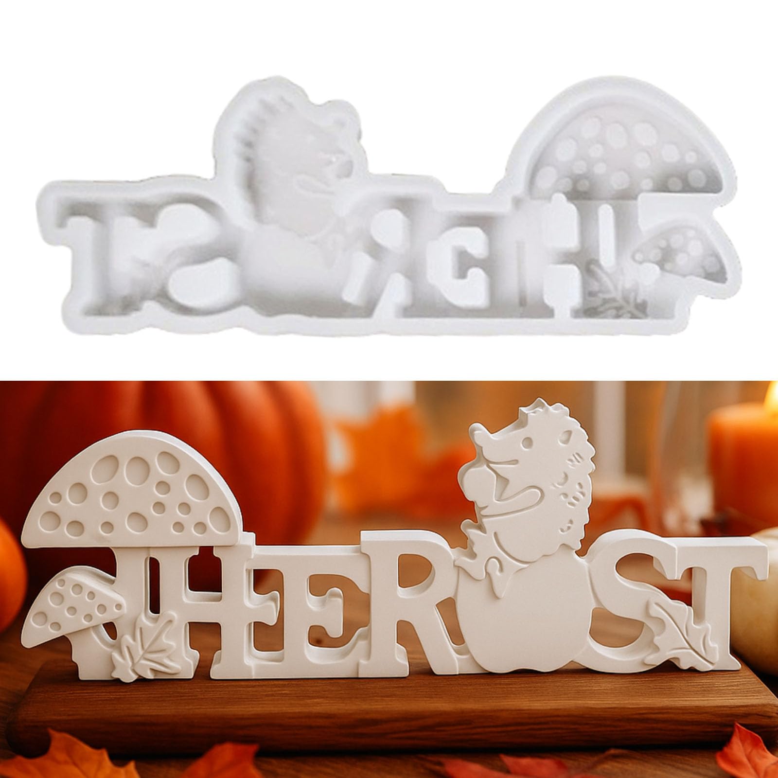 Silikonformen Gießformen Herbst, Silikonform Herbst Kürbis Igel Gipsform zum Gießen Gießformen Silikon HERBST Buchstaben Gießform Kürbis Igel Kerzenformen für DIY Gips Kerzen (B) Angebot bei HelloDeals