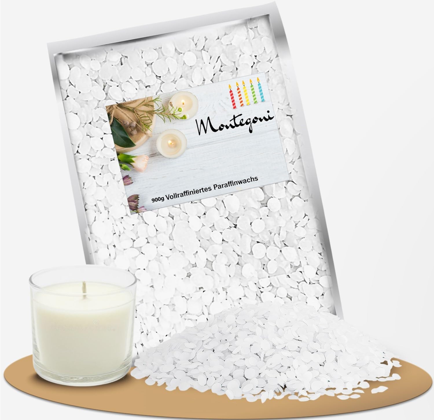 Montegoni Paraffinwachs für Kerzen - Verschiedene Größen 900g/1/2/3/4,5/9,5 kg - Kerzenwachs, Wachsgranulat pastillen, Kerzenwachs zum gießen | Beste Qualität aus Deutschland, Wachs für Kerzen 900.0 Gramm Angebot bei HelloDeals