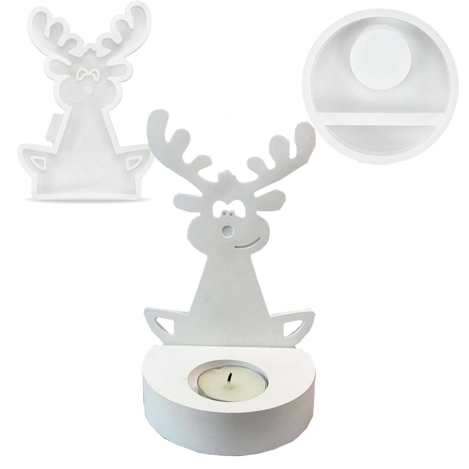 Silikonform Elch WISIRENT, Hirsch Gießforme Kerzenhalter mit Sockel, Gipsformen Zum Gießen Elch Weihnachten, Gießformen Weihnachten, Diy Elch Silikonform für Sojawachs Kerzen, Seife 1 Stück Hirsch Silikonform Kerzenhalter mit Sockel Angebot bei HelloDeals