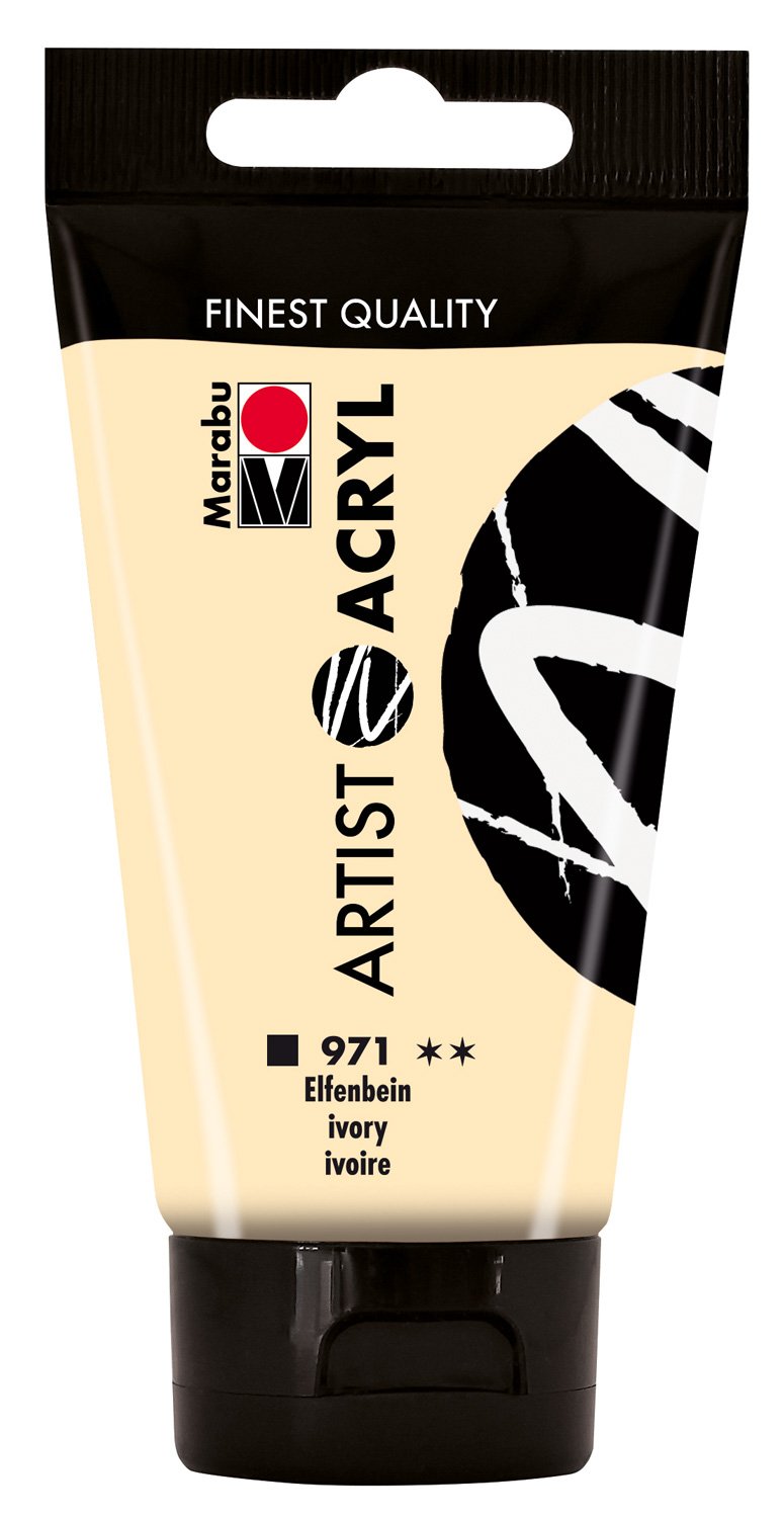 Marabu 12200002971 - Artist Acryl elfenbein 75 ml, feine Acrylfarbe in Künstlerqualität, auf Wasserbasis, pastose Konsistenz, hoch pigmentiert, sehr gute Brillanz und Deckkraft Angebot bei HelloDeals