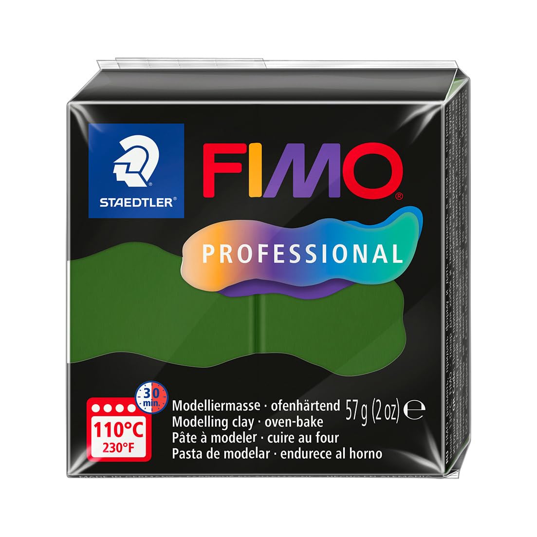 STAEDTLER FIMO Professional 8040 ofenhärtende Modelliermasse, speziell für Profis und Künstler, Einzelprodukt blattgrün, 8040-57 Angebot bei HelloDeals