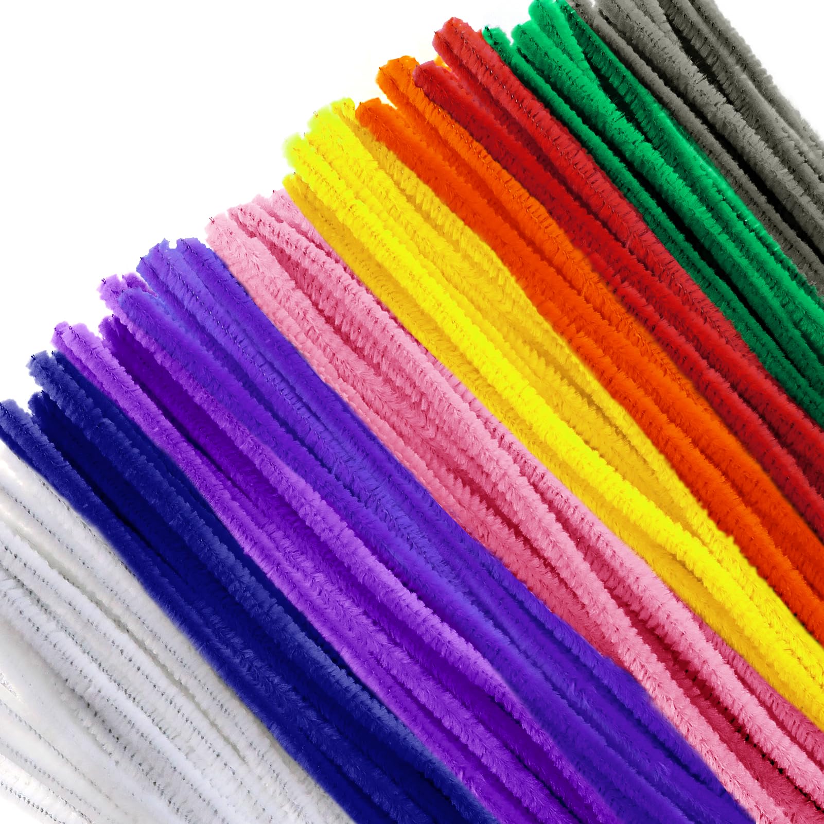 TOAOB Pfeifenreiniger Bunt zum Basteln 100 Stück Chenilledraht Pfeifenputzer Lang 30 cm X 6mm Pipe Cleaner Basteln für DIY Handwerksprojekte Rot/Grün/Weiß/Rosa/Gelb/Lila/Orange/Grau 100 Angebot bei HelloDeals
