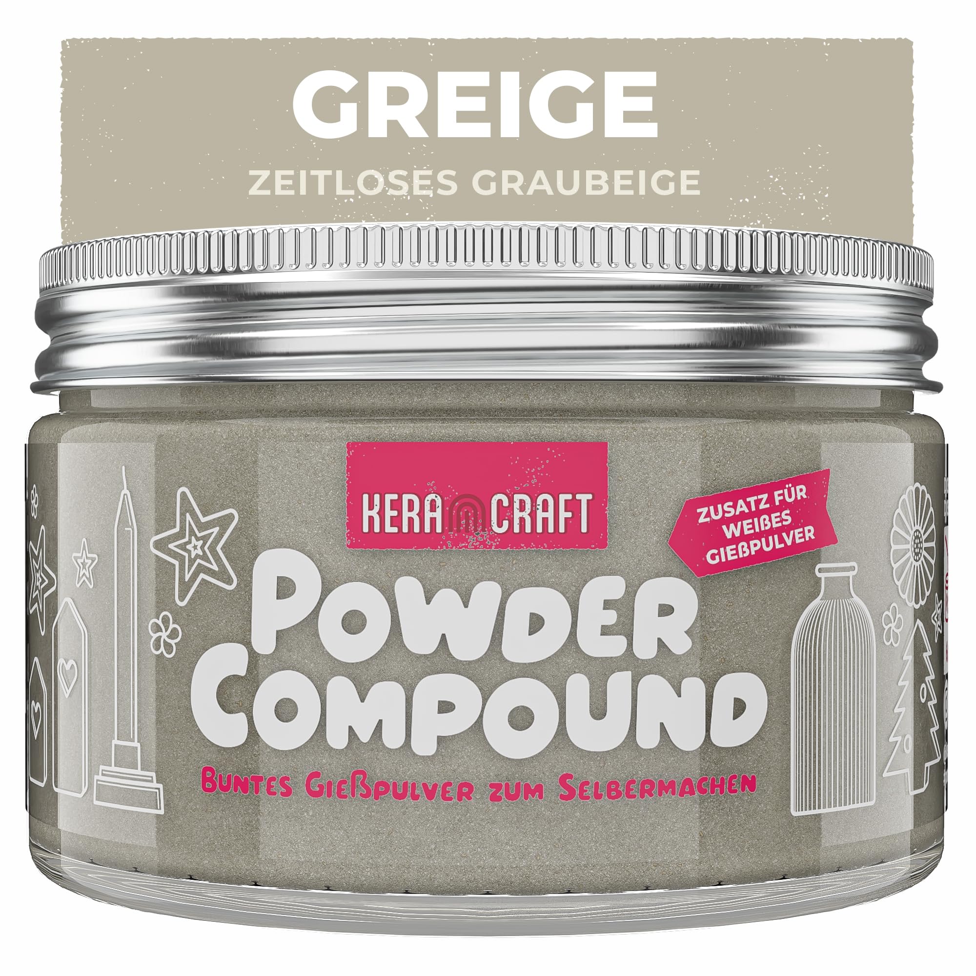 KERACRAFT Powder Compound 150g - Greige - Bis zu 15kg buntes Gießpulver zum Selbermachen Angebot bei HelloDeals