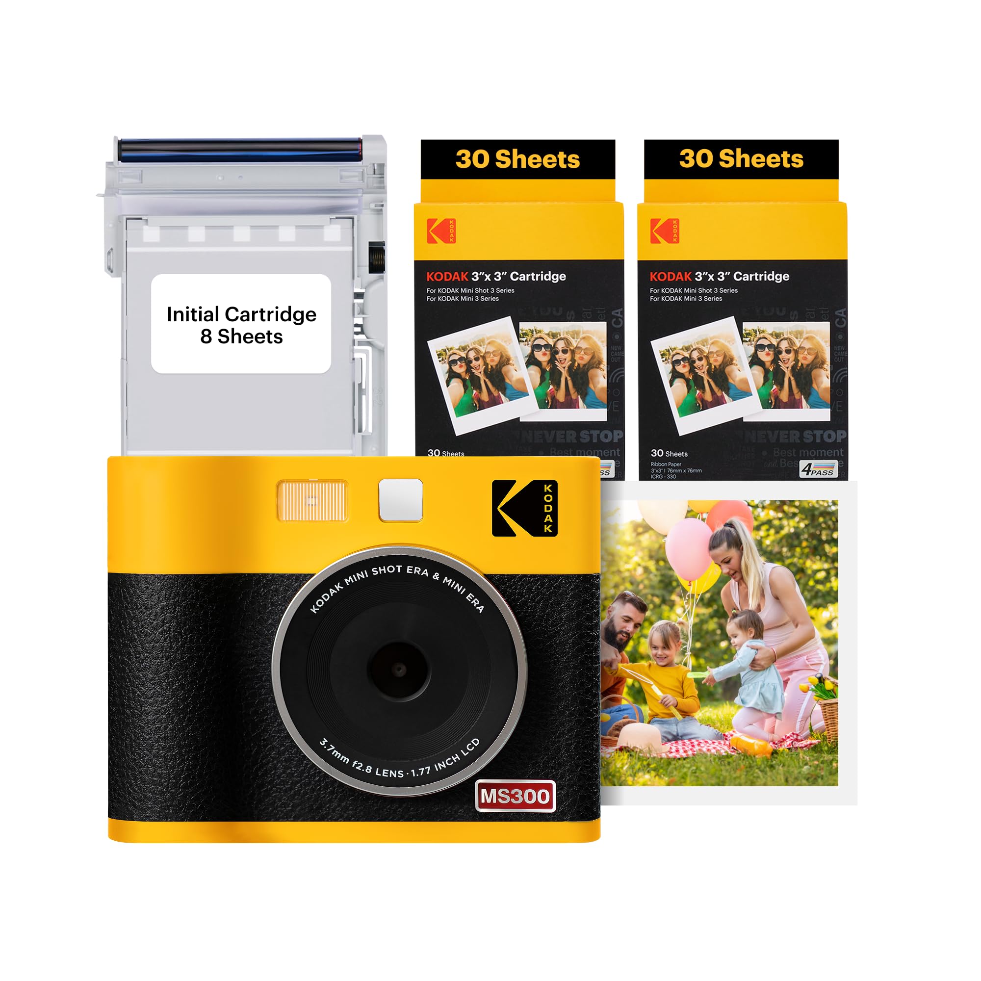 KODAK Mini Shot 3 ERA 4PASS 2-in-1 Sofortbildkamera und Fotodrucker (7,6x7,6cm) Sofortbildkamera + 8 Blatt im Lieferumfang enthalten + 60-Blatt-Patrone, Gelb Mini Shot 3 Sofortbildkamera + 68 Blatts Gelb Angebot bei HelloDeals
