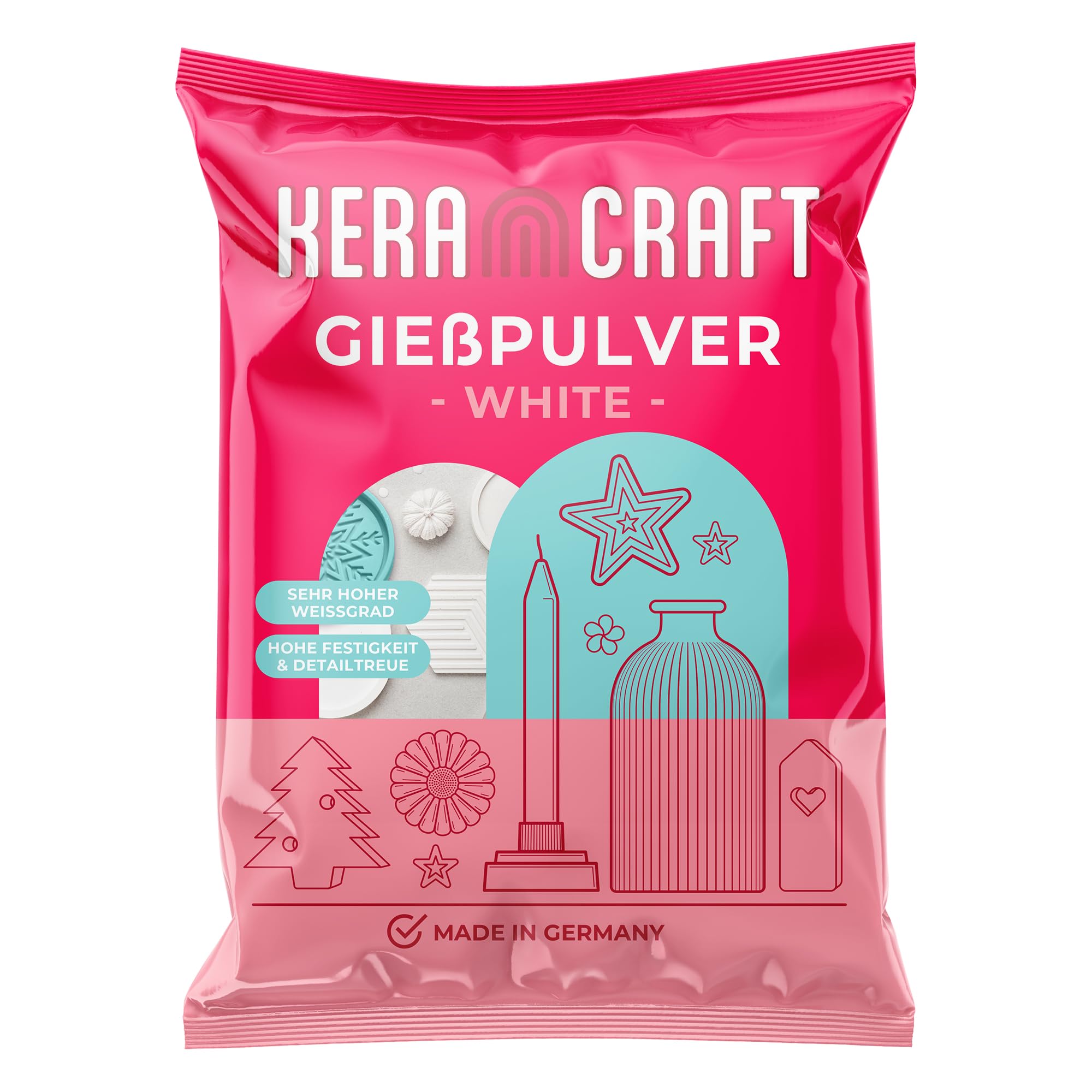 Keracraft Gießpulver weiß 1kg - Reliefgießpulver weiß für kreative Projekte Angebot bei HelloDeals