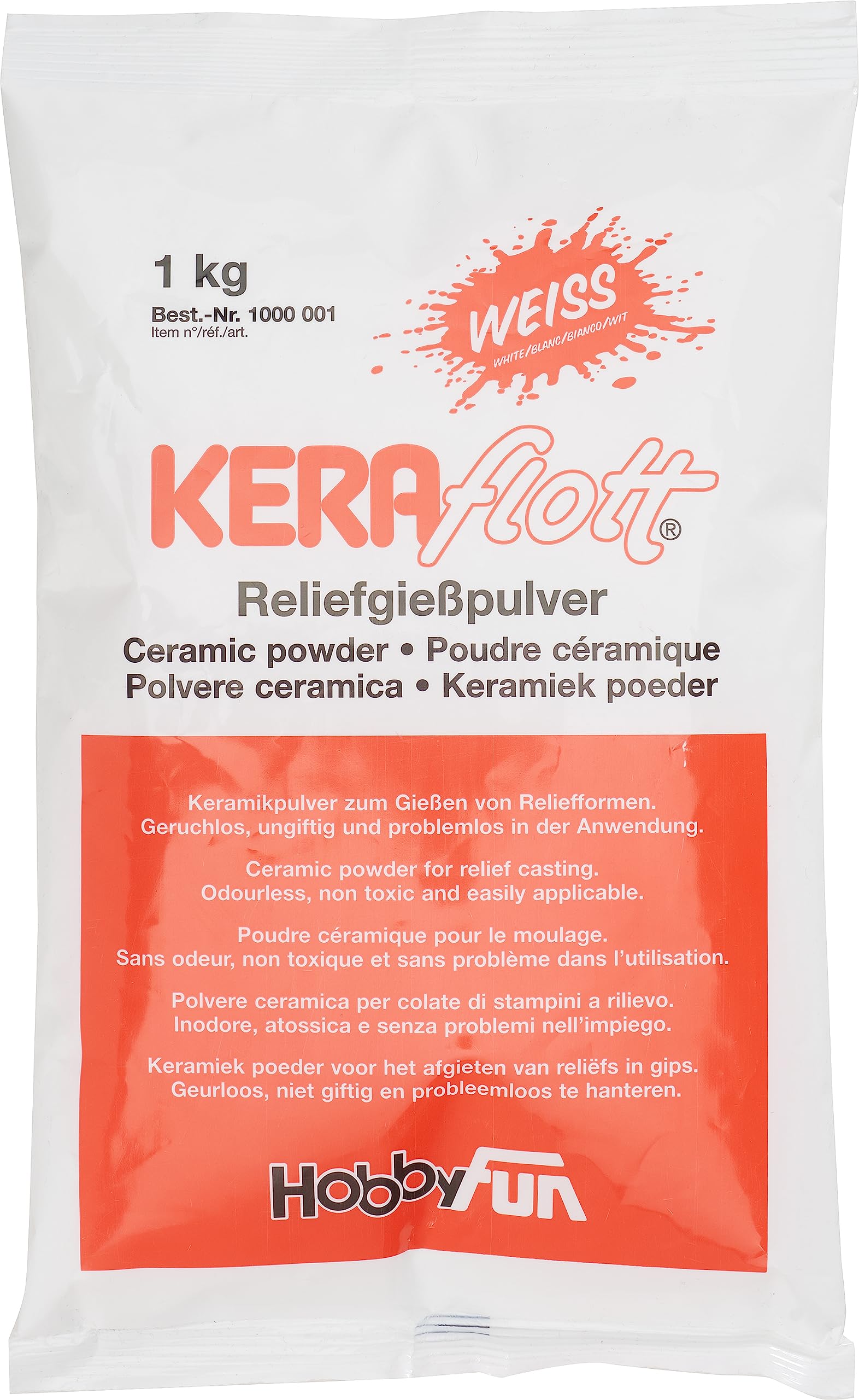 Hobbyfun 1000001 Keramikpulver, Keramik Gießpulver, Weiß, 1 kg (1er Pack), 1000 Gramm Angebot bei HelloDeals