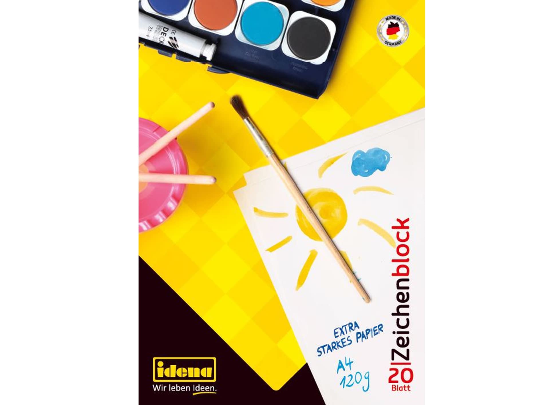 Idena 10387 - Zeichenblock, DIN A4, 20 Blatt, 120 g/m², 1 Stück 1 Stück DIN A4 Angebot bei HelloDeals