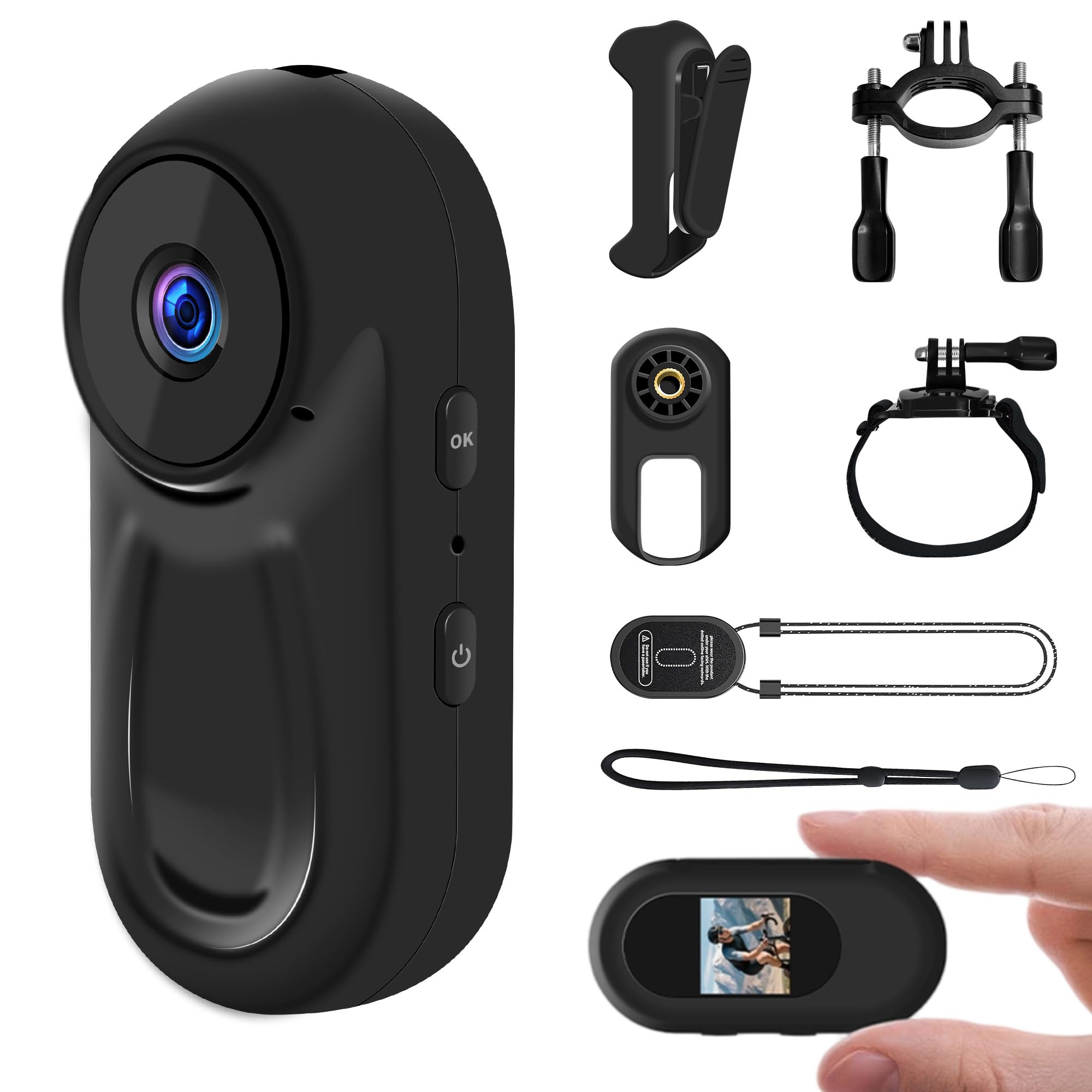 NinjaCam Mini Action Cam, 1080P Actionkameras, Wearable Körperkamera, Motorrad Sportkamera mit Multifunctional Accessories, Daumen Bodycam, Mini POV Camera, Helmkamera, Outdoor-Kamera für Abenteuer Angebot bei HelloDeals