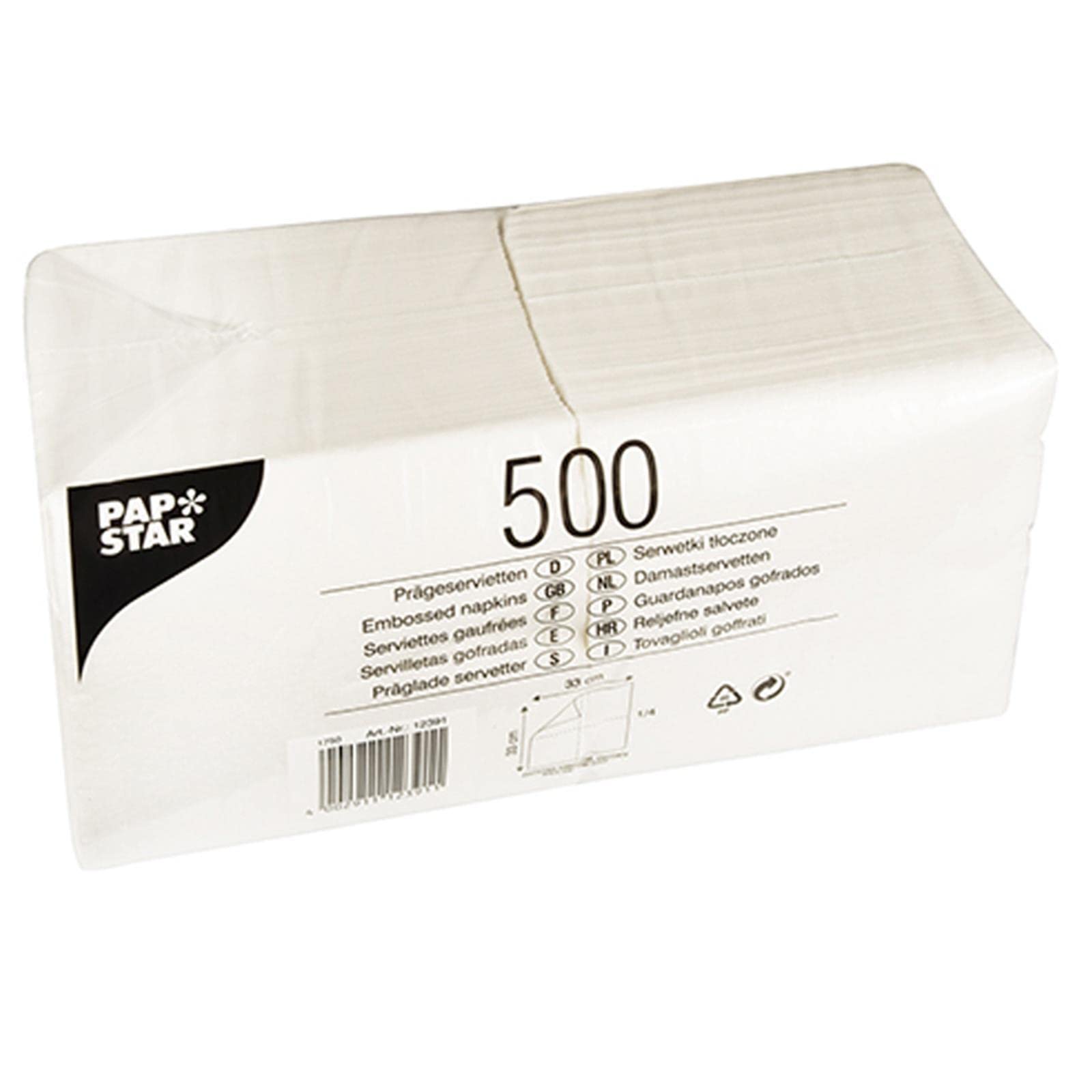 PAPSTAR Servietten, 330 x 330 mm, 1lagig, weiß 12391 Single Angebot bei HelloDeals