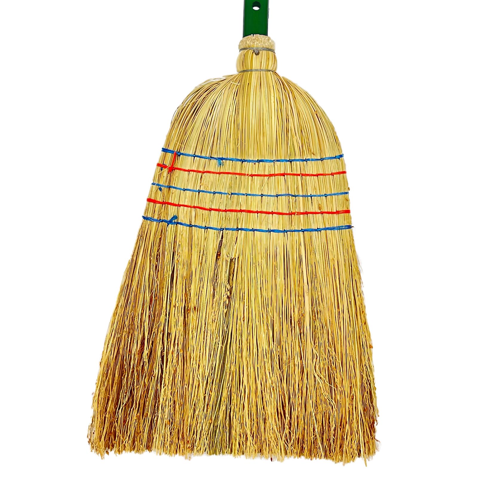Peggy Perfect - Hochwertiger Strohbesen, Reisstrohbesen mit 5-facher Naht, Buchenholzstiel und extra dickem Reisstrohbesatz. Gesamtgröße 141x34x5cm. Naturprodukt aus nachhaltigen Materialien. Angebot bei HelloDeals