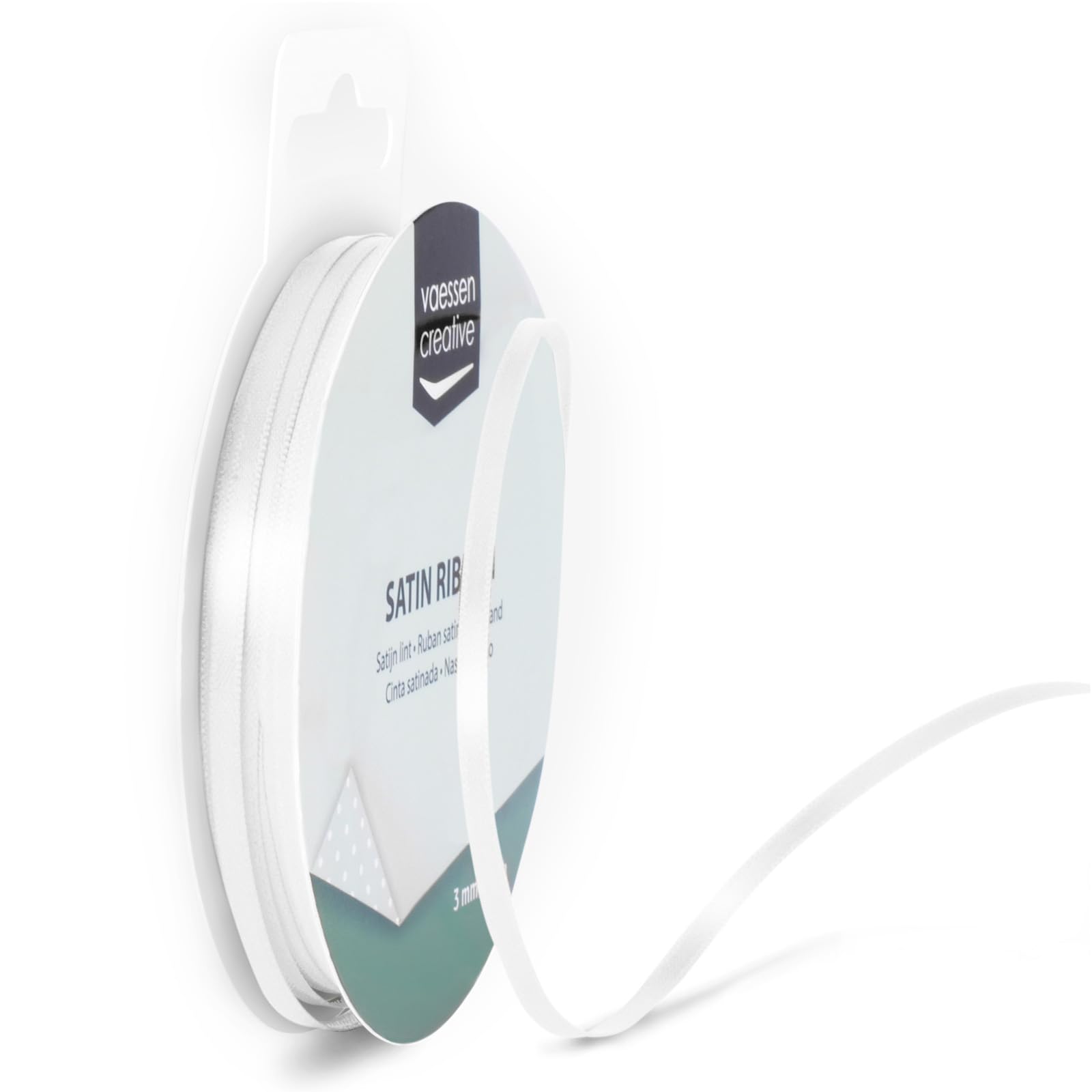 Vaessen Creative Satinband 3mmx10m Weiß, Schleifenband, Dekoband, Bänder zum Basteln, Stoffbänder für Hochzeit, Taufe Und Geburtstagsgeschenke 10M 3MM Weiß Angebot bei HelloDeals