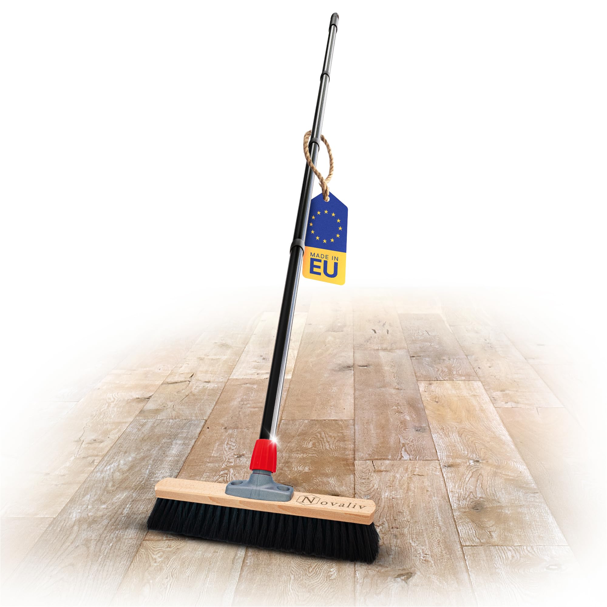 Novaliv Saalbesen 40 cm mit Stiel Borsten Kunstborsten Besen fein mit stiel Ideal als Werkstattbesen Hallenbesen Industriebesen Hausbesen Kehrbesen Zimmerbesen Haarbesen Terassenbesen Besen weich 1x Besen mit Stiel Schwarz Kunstborstenbesen mit Stiel Angebot bei HelloDeals