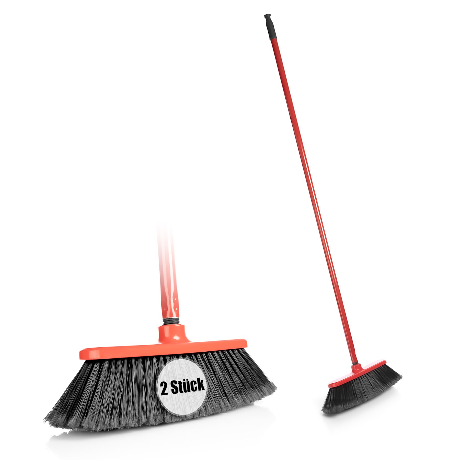 BigDean 2 Stück Besen mit Stiel Zimmerbesen 30cm breit weiche Borsten für Innen, Kehrbesen Stubenbesen Haushaltsbesen Angebot bei HelloDeals