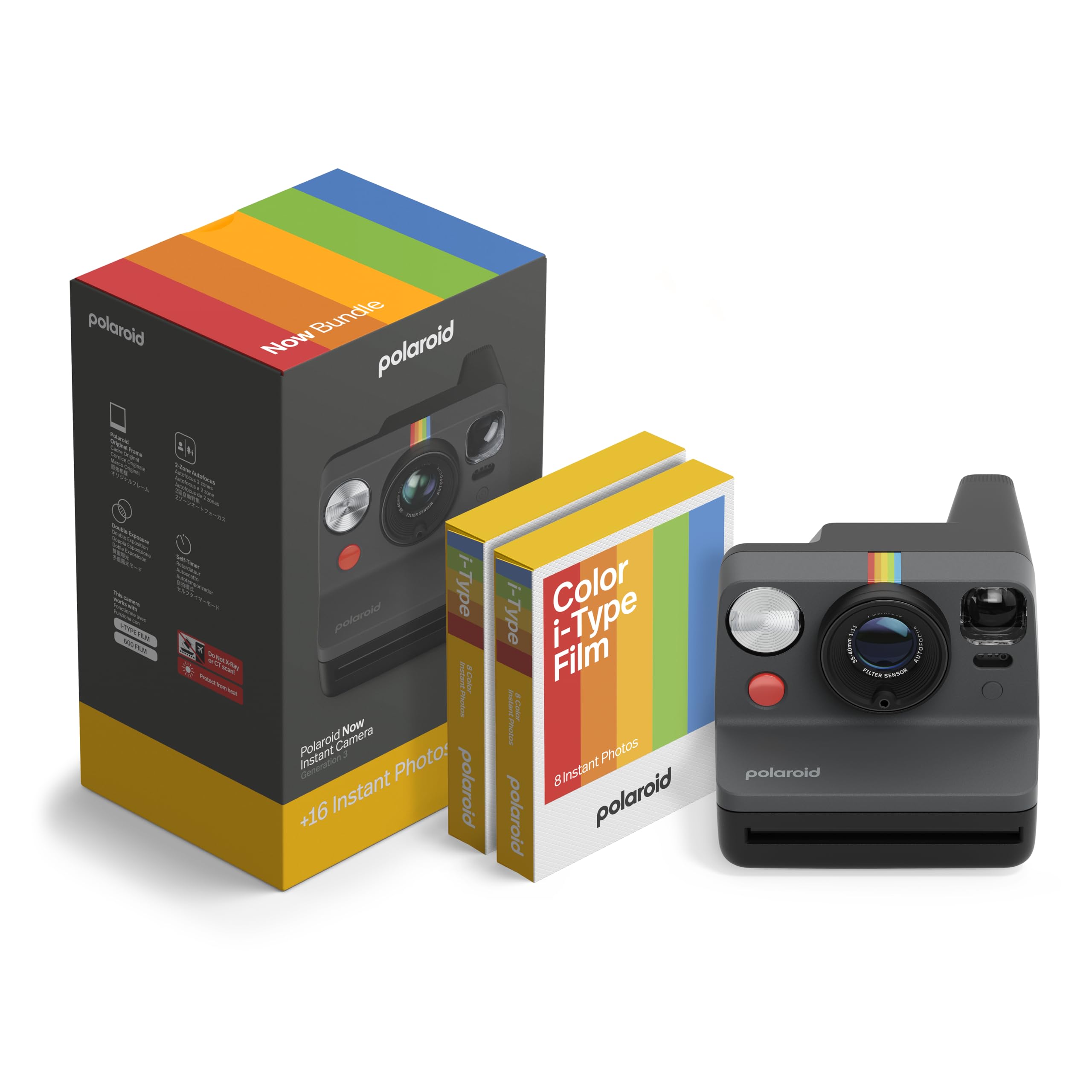 Polaroid - Now Gen 3 - Sofortbildkamera - Bundle Kamera + Farbfilm (16 Fotos) Schwarz (6560) Schwarz Camera + Film Color Film (16 photos) Angebot bei HelloDeals