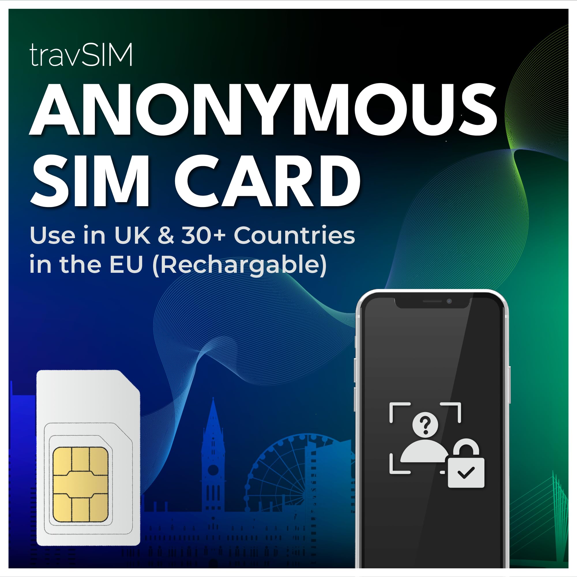 travSIM Anonyme SIM-Karte | Bereits aktiv | Kann in Großbritannien und 30+ EU-Ländern verwendet Werden | 100% Prepaid | Kaufen Sie einen Plan separat | SIM wiederaufladbar 0GB Angebot bei HelloDeals