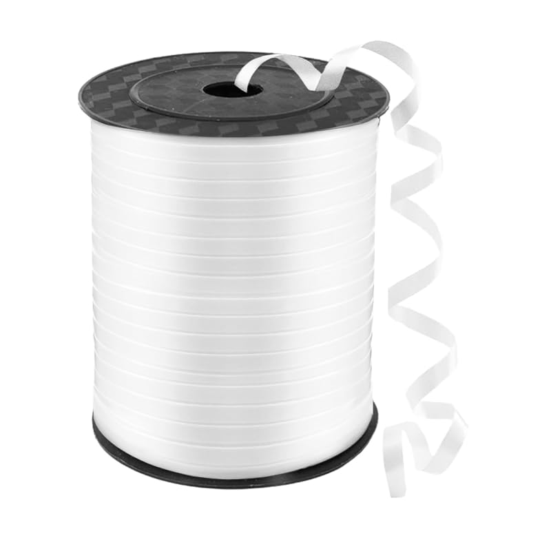 CHJENYI 450 Meter/500 Yard Schleifenband, Balloon Ribbon Curling Band-Ballon Schnur,Geschenkband,Weihnachten Neujahr Partydeko,Basteln, Hochzeitsdeko,Geschenkverpackung (Weiß) Angebot bei HelloDeals