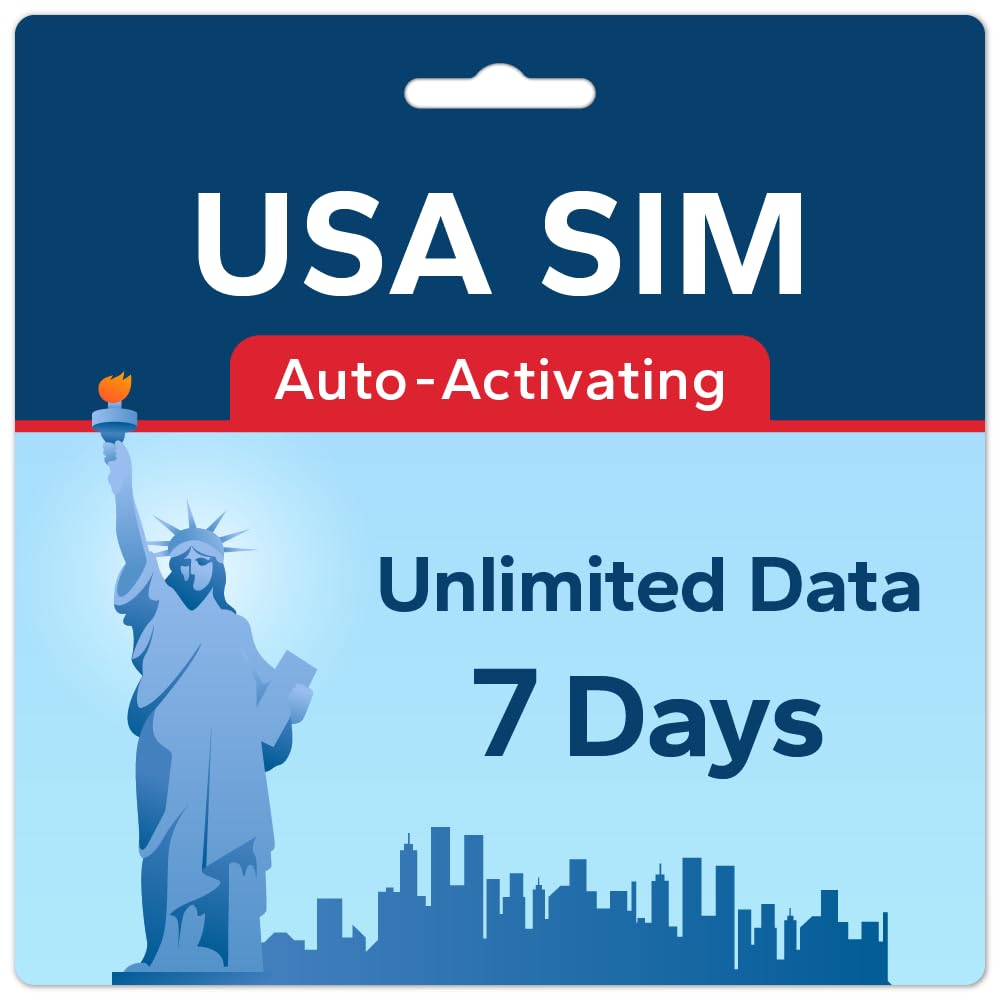 TSIM USA SIM-Karte 7 Tage | Unbegrenzte Daten | Hohe Abdeckung Multi-Operator-5G-Netzwerk | Automatische Aktivierung | Nachfüllbarer Plan | Hotspot erlaubt | Nur Daten Angebot bei HelloDeals
