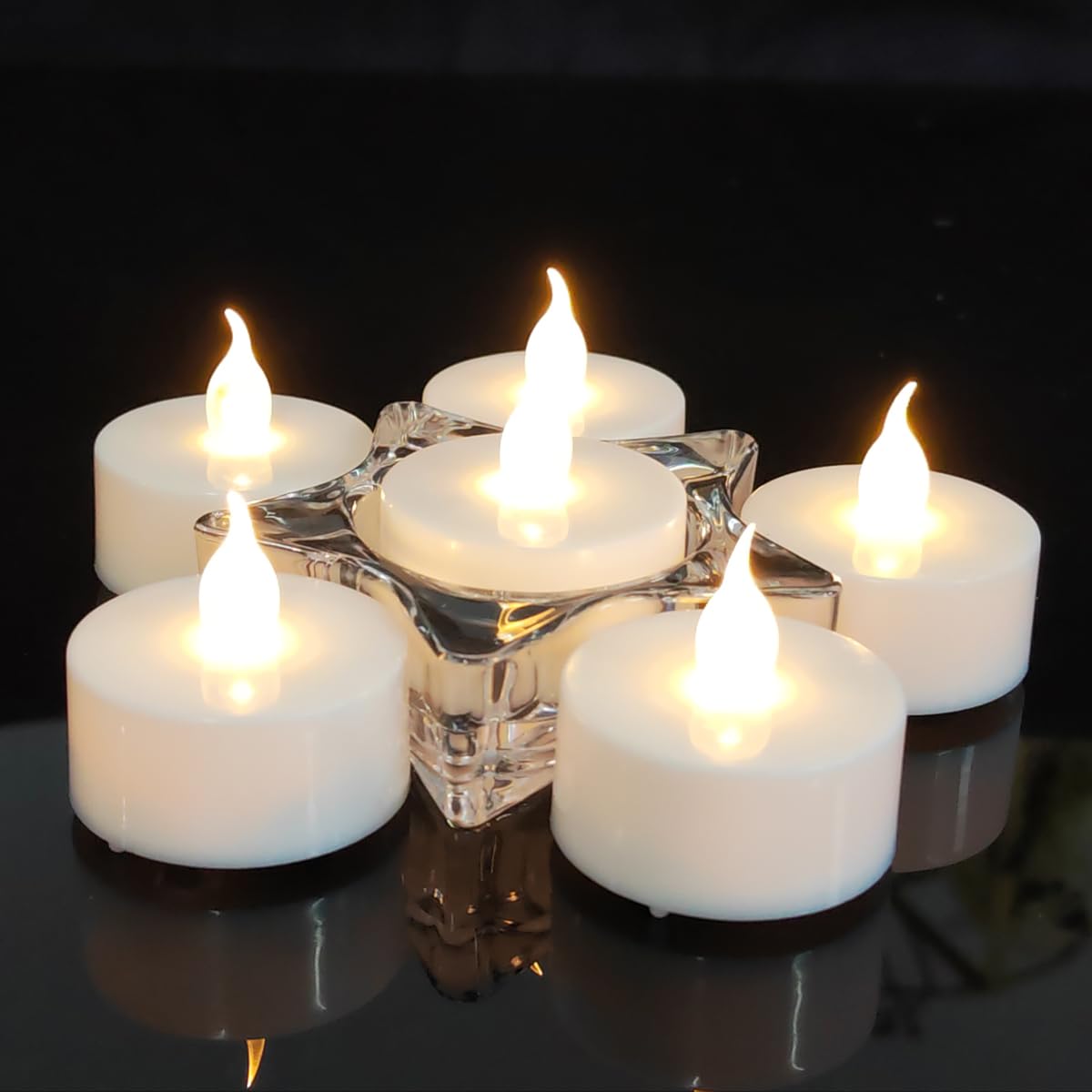 Jialine LED Teelichter 12 Stück Flammenloses batterie kerzen, Elektrische Batterie LED Kerzen,Extra lange Batterie 200+ Stunden für Weihnachten, Warmweiß 12 Stück Angebot bei HelloDeals