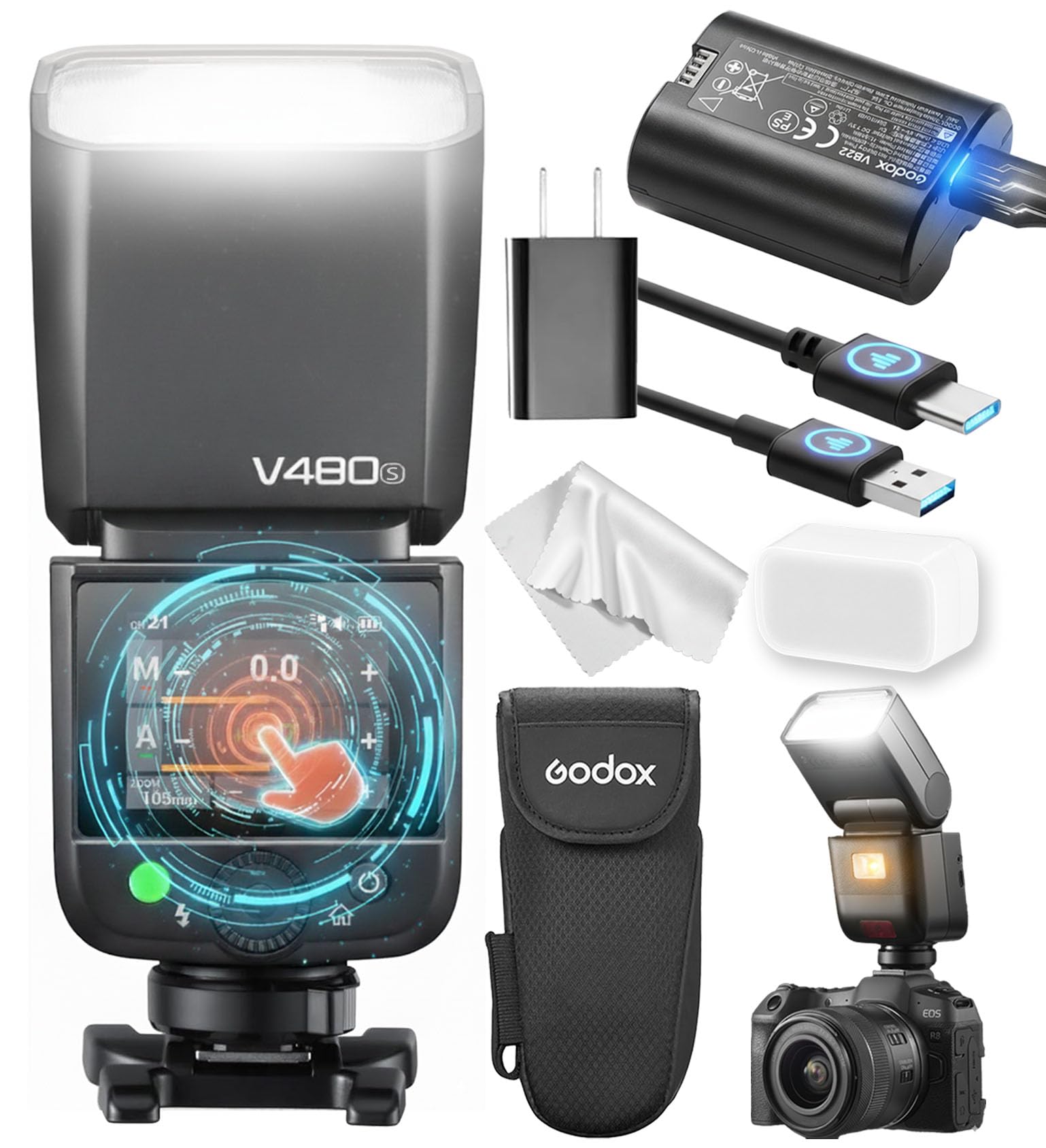 GODOX Blitz V480 S Kamera Flash, V480S Touchscreen Blitzgeräte, TTL HSS 1/8000s Speedlite, Kompatibel mit Sony Alpha A9 III a7III a7CII a7IV a7C a7RV a7 a7SIII a6700 a6400 a6600 ZV-E10 II ZV1 a6100 Angebot bei HelloDeals