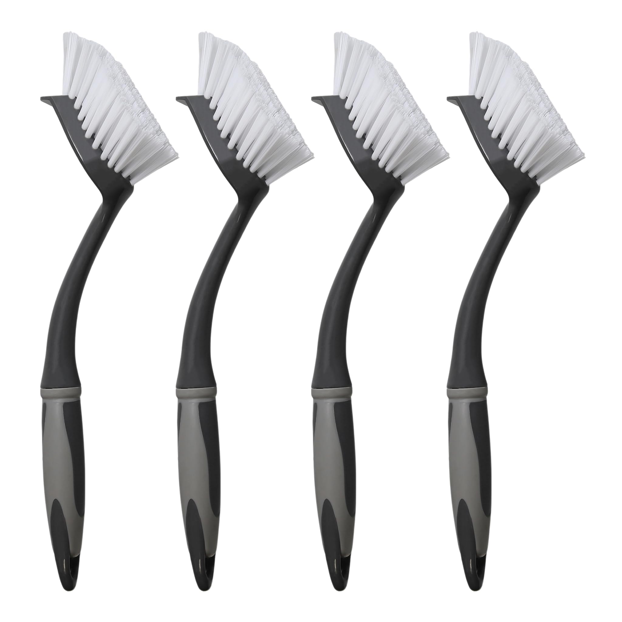 4 x Spülbürste grau/schwarz VonBueren | Geschirrbürste/Küchenbürste/Bürsten für die Küche und zur Reinigung | Spülbürsten | Bürste mit ergonomischem Griff Länge ca. 29 cm| Reinigungsbürste 4 Grau Angebot bei HelloDeals