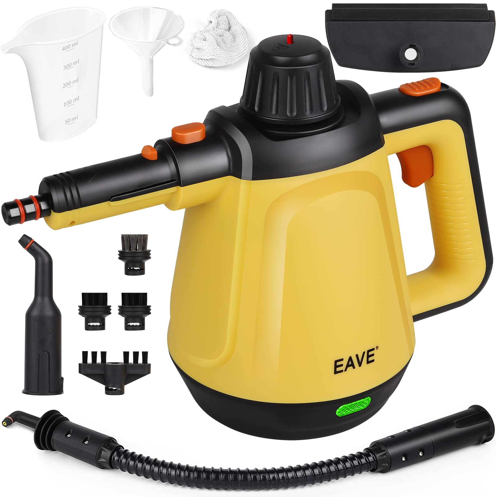 Multifunktionaler Dampfreiniger, Hand Dampfreiniger, 1200 W Handdampfer zum Reinigen mit 450 ml Wassertank, 10 in 1 Satz Dampfreiniger für Auto, Polster, Sofa, Haus, Bad, Küche, Oberflächenreinigung Schwarz Angebot bei HelloDeals