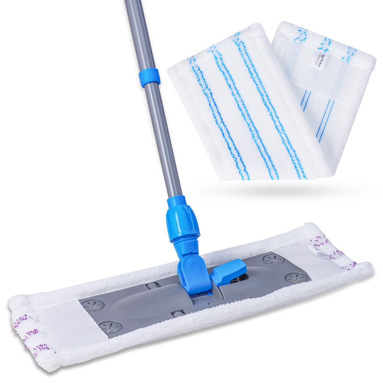 Wischmopp Bodenreiniger Bodenwischer +2 Bezüge Mikrofaser Mopp + Teleskopstiel Angebot bei HelloDeals