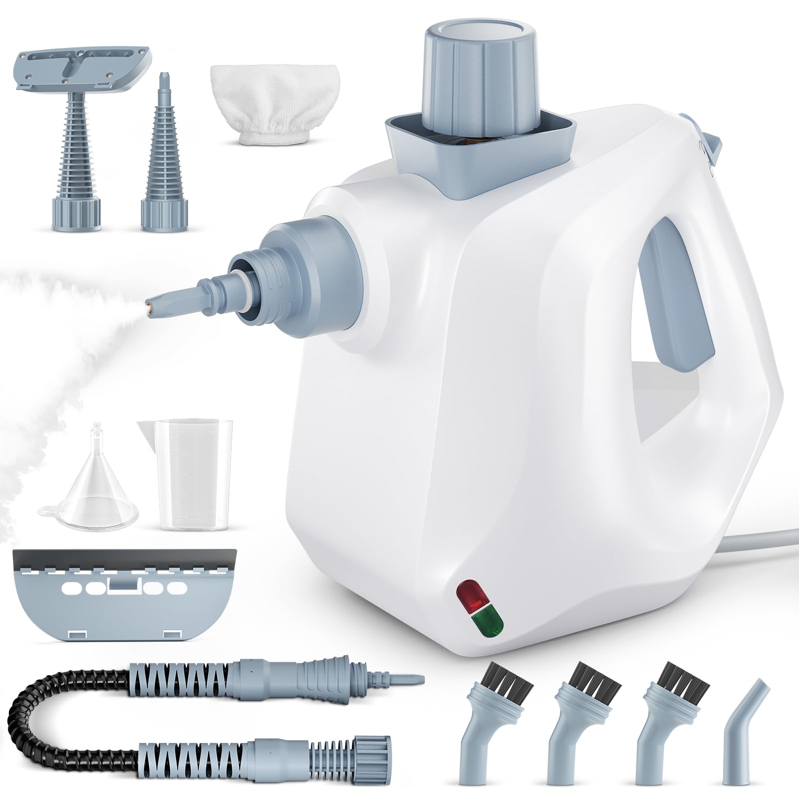 Dampfreiniger Handgerät,Tragbarer Dampfreiniger mit 10 Zubehörteilen,Mehrzweck Dampfreiniger für Zuhause von Tapeten,Boden,Teppich,Sofa,Polstermöbel,Auto,Fliesen,Polster,Bad Steam Cleaner Angebot bei HelloDeals