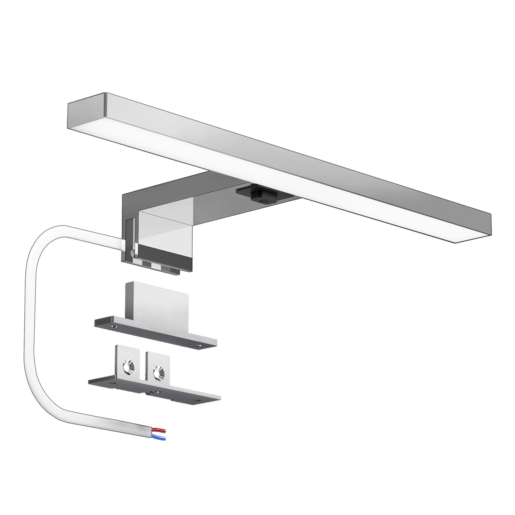 DEELUX LED Spiegelleuchte mit Schalter,30CM 500LM 5W Spiegelleuchte Bad 4000K Neutralweiß Badezimmerlampe 230V,Badleuchte 230v Spiegel Lampe Bad IP44 Wasserdicht Verchromung 4000K Angebot bei HelloDeals