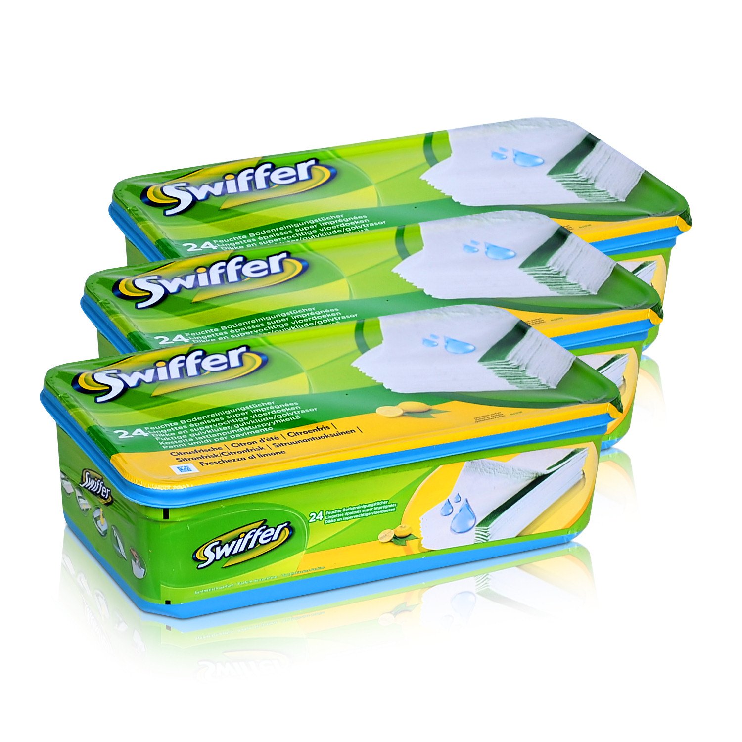 3x Swiffer Wet Wischtücher Nachfüllpackung 24 Tücher Angebot bei HelloDeals