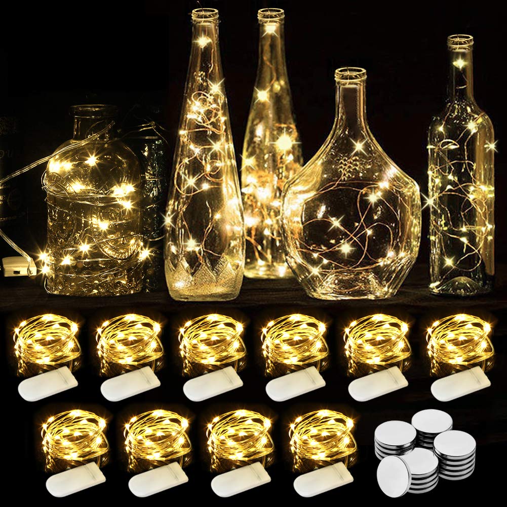 WEARXI Lichterkette Batterie, 10 Stück 2M 20 Mini LED Mit Batterie, Innen, Batteriebetrieben für Zimmer Deko, Hochzeitsdeko, Weihnachtsdeko Angebot bei HelloDeals
