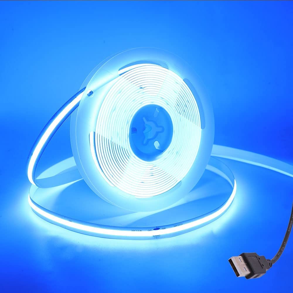 Wisada COB LED Streifen 2M, Innenbereich Nicht Wasserdichte USB Flexibler COB LED Lichtband,DC 5V 320 LEDs/m Eisblau FCOB LED Band für Schrankbeleuchtung,Schlafzimmer, Bar, Bühne, Weihnachtsfeier Eisblau 2m Angebot bei HelloDeals
