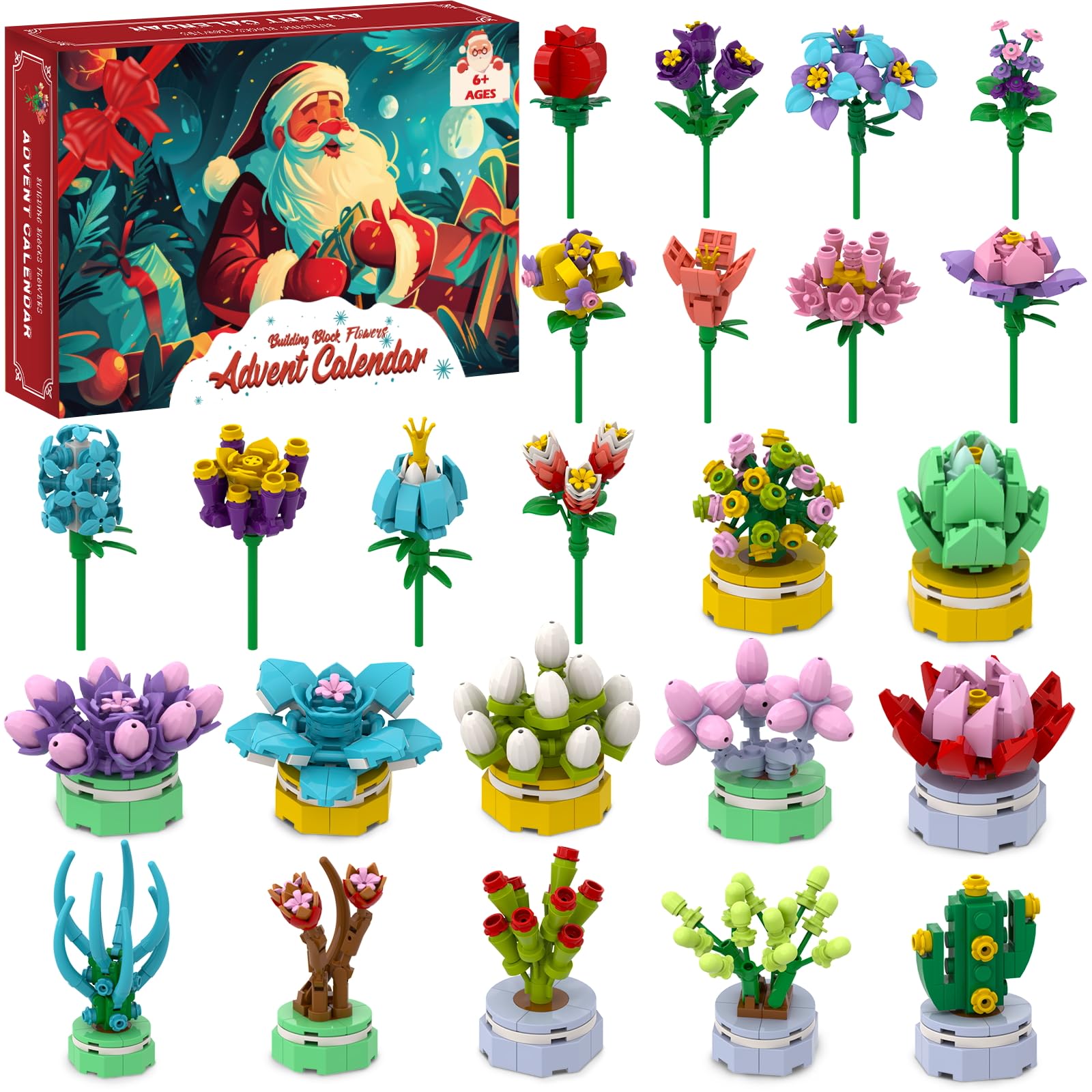 Adventskalender 2025 Blumen Bausteinen für Kinder –Weihnachtskalender mit 24 STEM Verschiedenen Blumen Sukkulente Zimmerdeko und Geschenkidee Kreatives Bauspielzeug für Jungen & Mädchen Cardstock Angebot bei HelloDeals