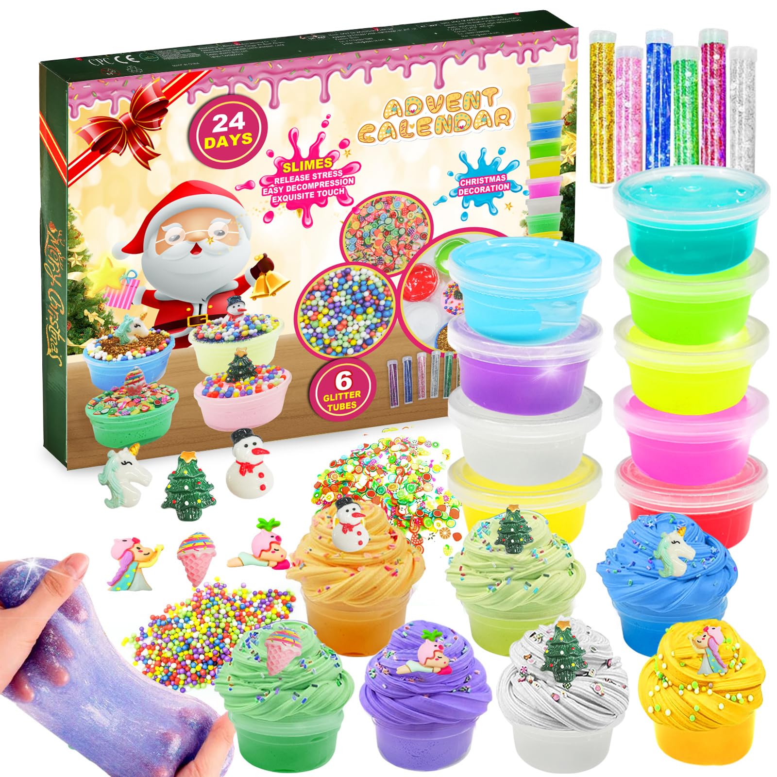 Schleim-Adventskalender 2025 für Mädchen Kinder, DIY Flauschigen Kristall Slime Kinder Weihnachten Vorteil Kalender 24 Tage, Geschenk DIY Schleim Kit für Mädchen5 6 7 8 9 10 11 12 13 Jahre Angebot bei HelloDeals