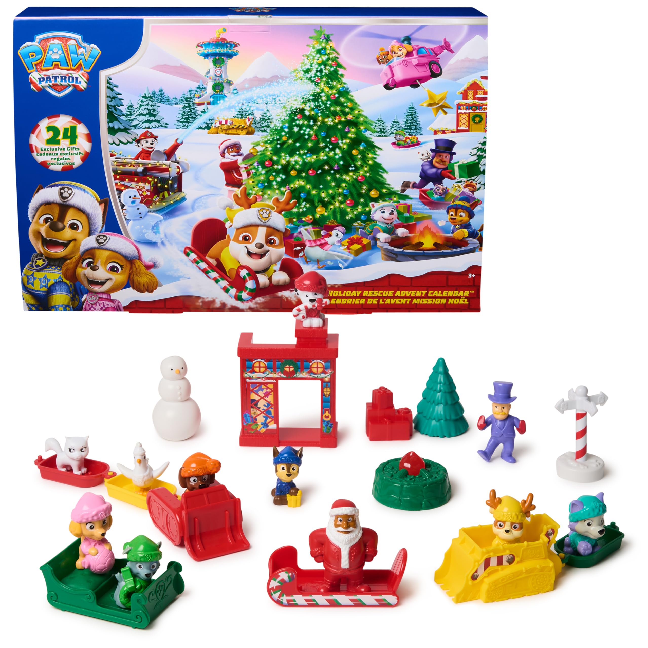 PAW PATROL Adventskalender 2025 zum Weihnachts-Episodenspecial – 24 Spielzeug-Überraschungen mit 7 Fahrzeugen, 11 Figuren und Zubehör, Spielzeug für Kinder ab 3 Jahren Angebot bei HelloDeals